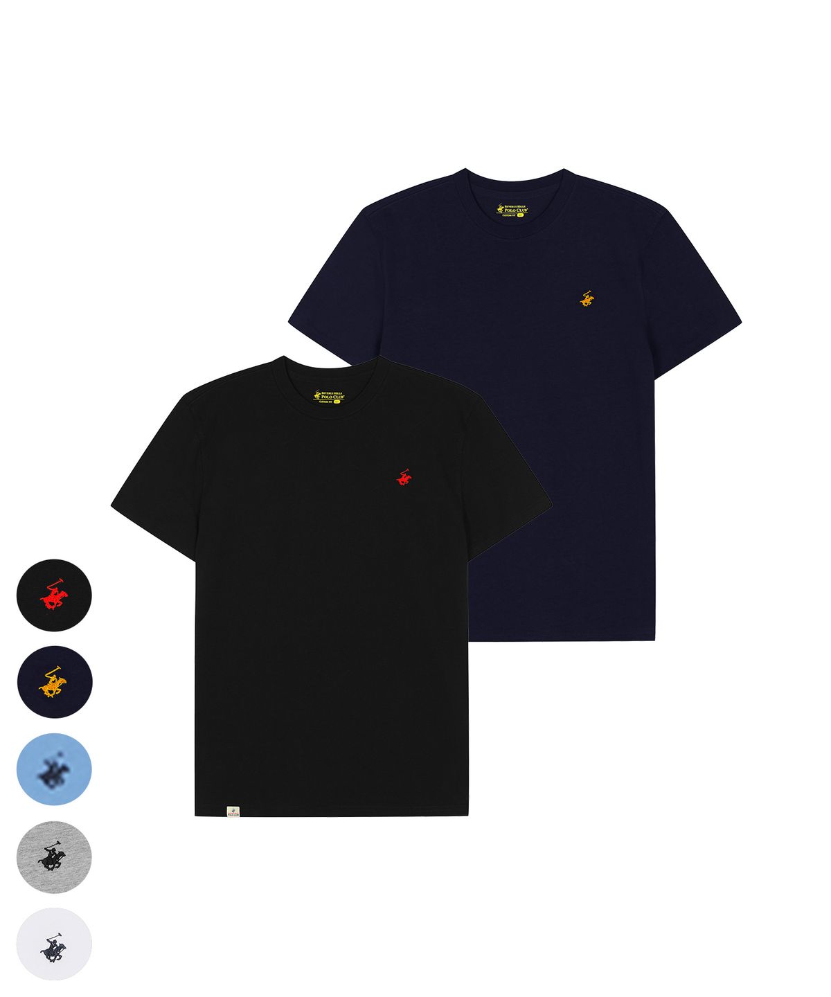 비버리힐스 폴로클럽(BHPOLOCLUB) [2PACK] 남성 퓨어 코튼 반팔티셔츠 5Color TS003