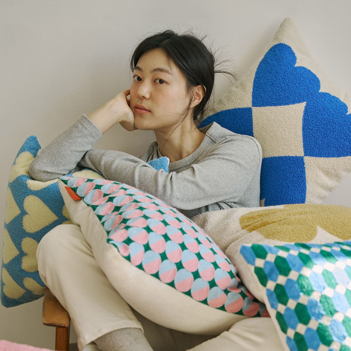 보웰(BOWELL) [BWTZ] 몽글몽글 테리 쿠션커버 45x45 4종