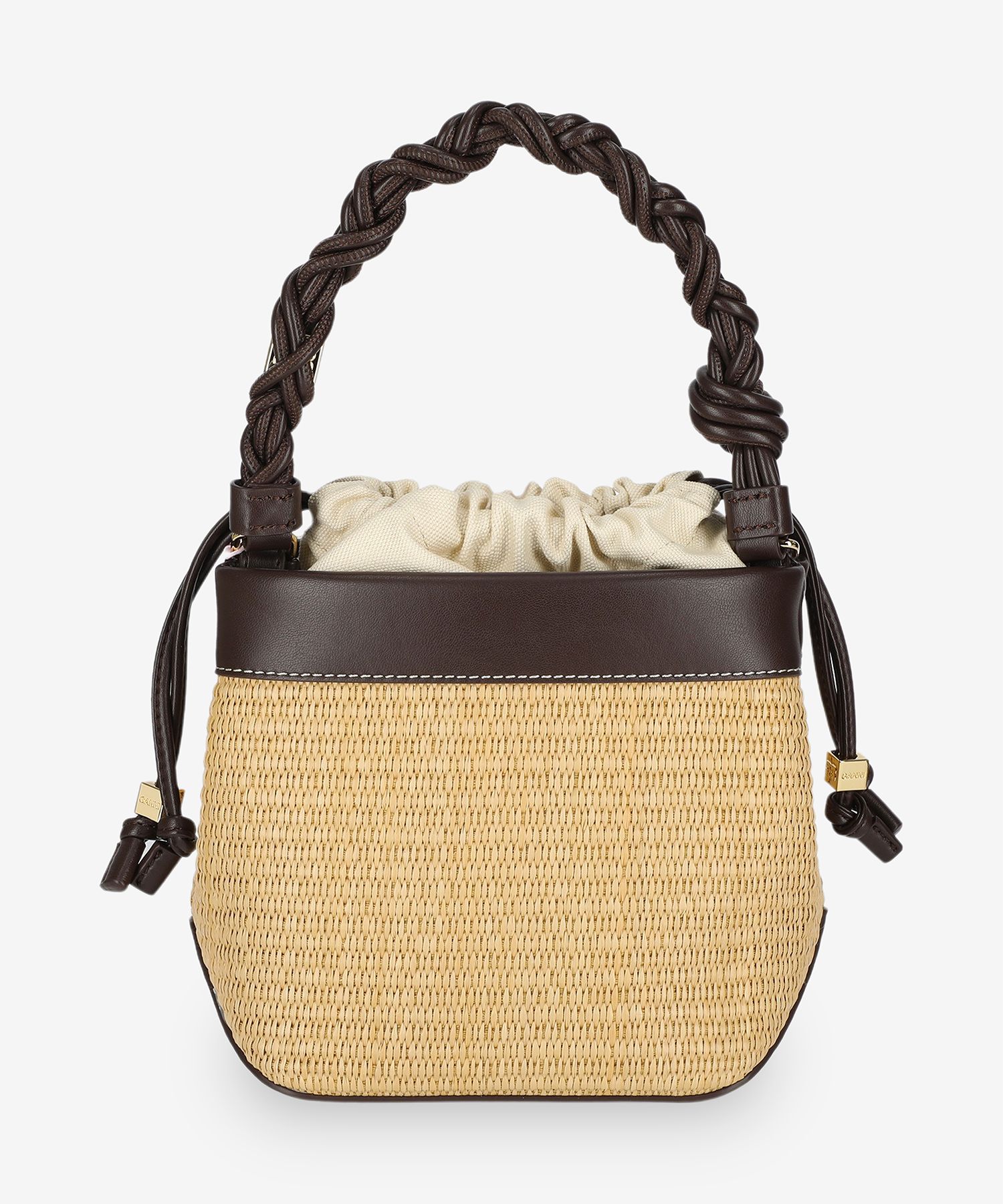 ★Ganni★ Gani Bura Raffia Bucket Bag Tobacco Brown A6611901 MUSINSA | GANNI Gani Bura Raffia Bucket Bag - Tobacco Brown