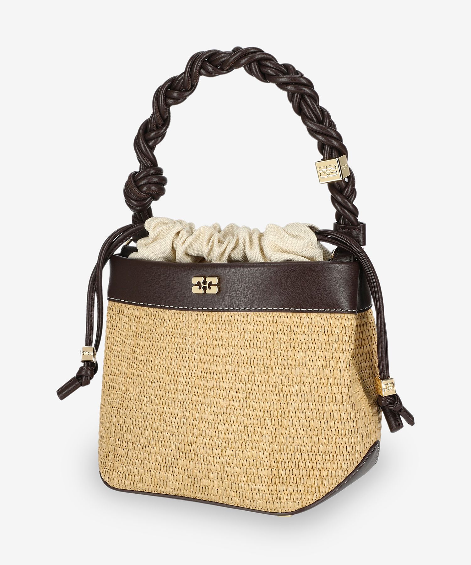 ★Ganni★ Gani Bura Raffia Bucket Bag Tobacco Brown A6611901 MUSINSA公式 | GANNI Gani Bura Raffia Bucket Bag - Tobacco