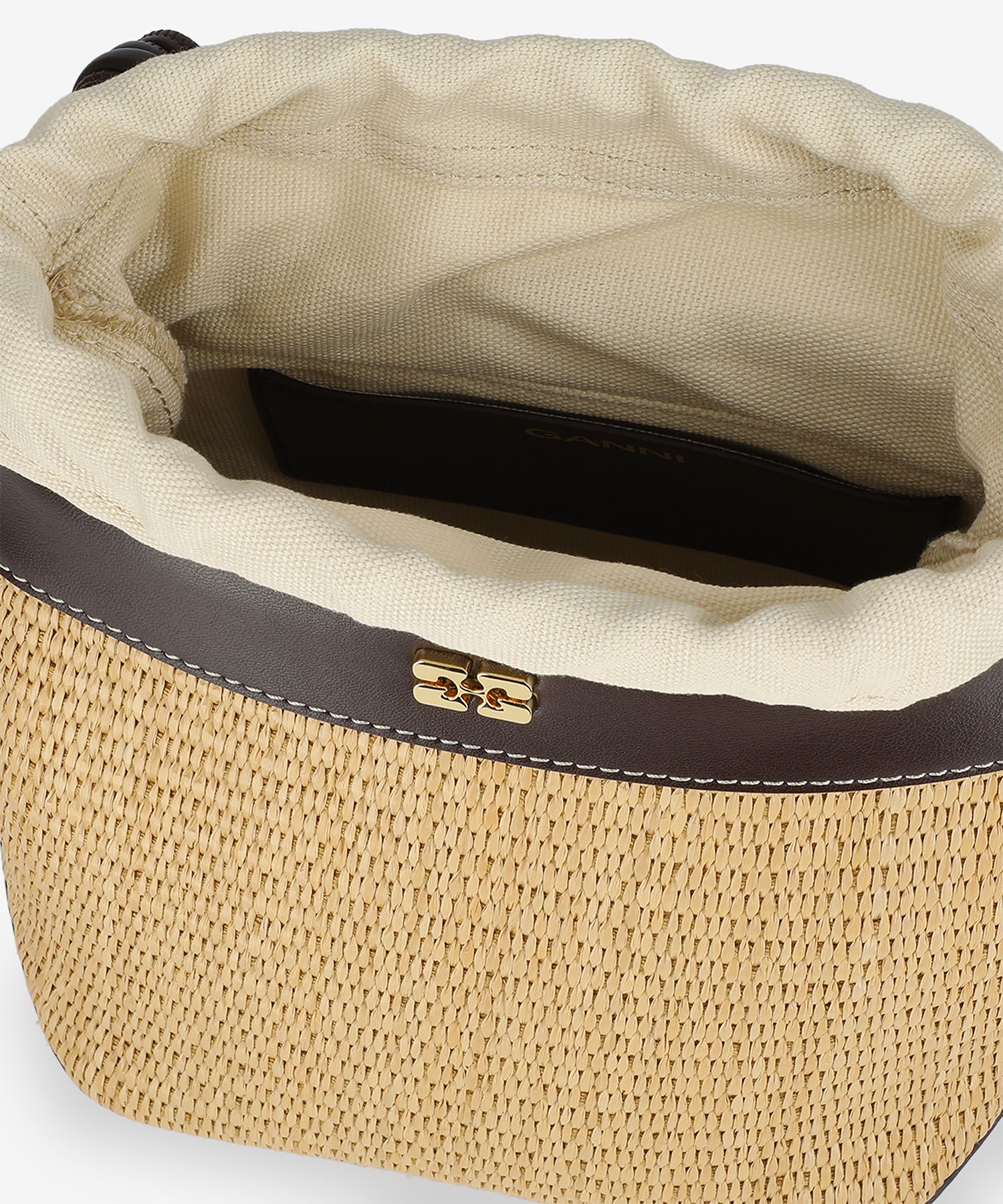 ★Ganni★ Gani Bura Raffia Bucket Bag Tobacco Brown A6611901 MUSINSA | GANNI Gani Bura Raffia Bucket Bag - Tobacco Brown