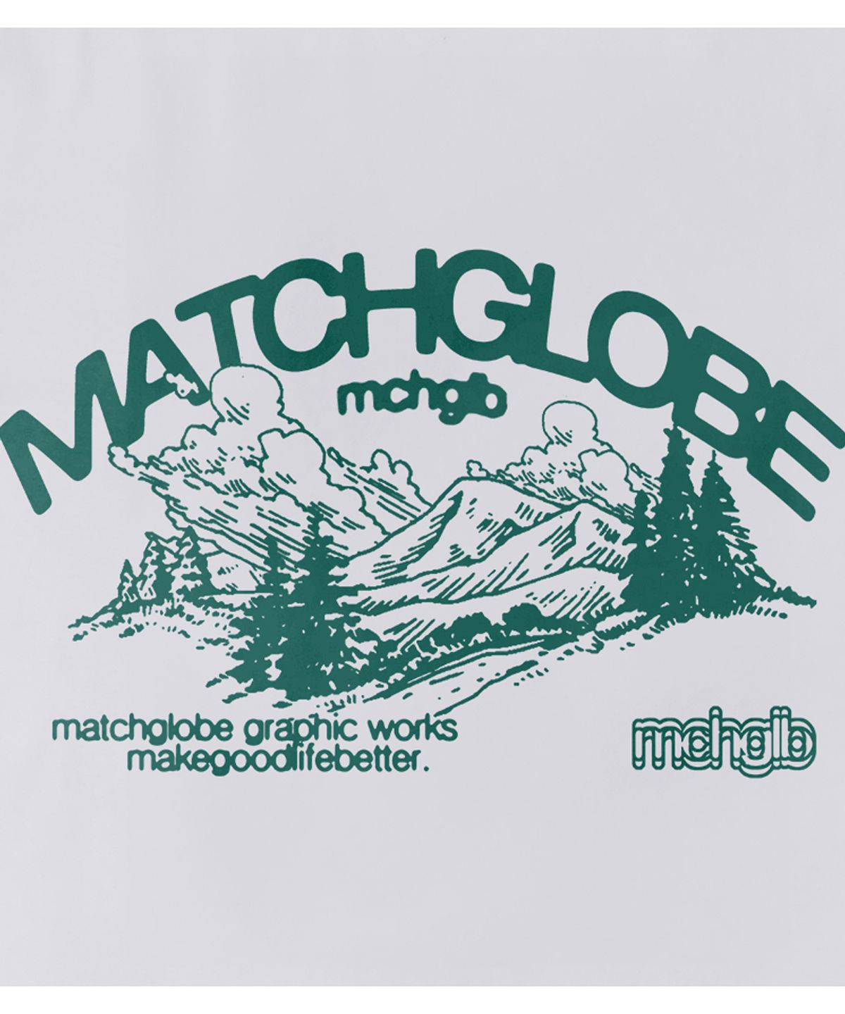매치글로브(MATCHGLOBE) 그린 마운틴 오버핏 티 (화이트)
