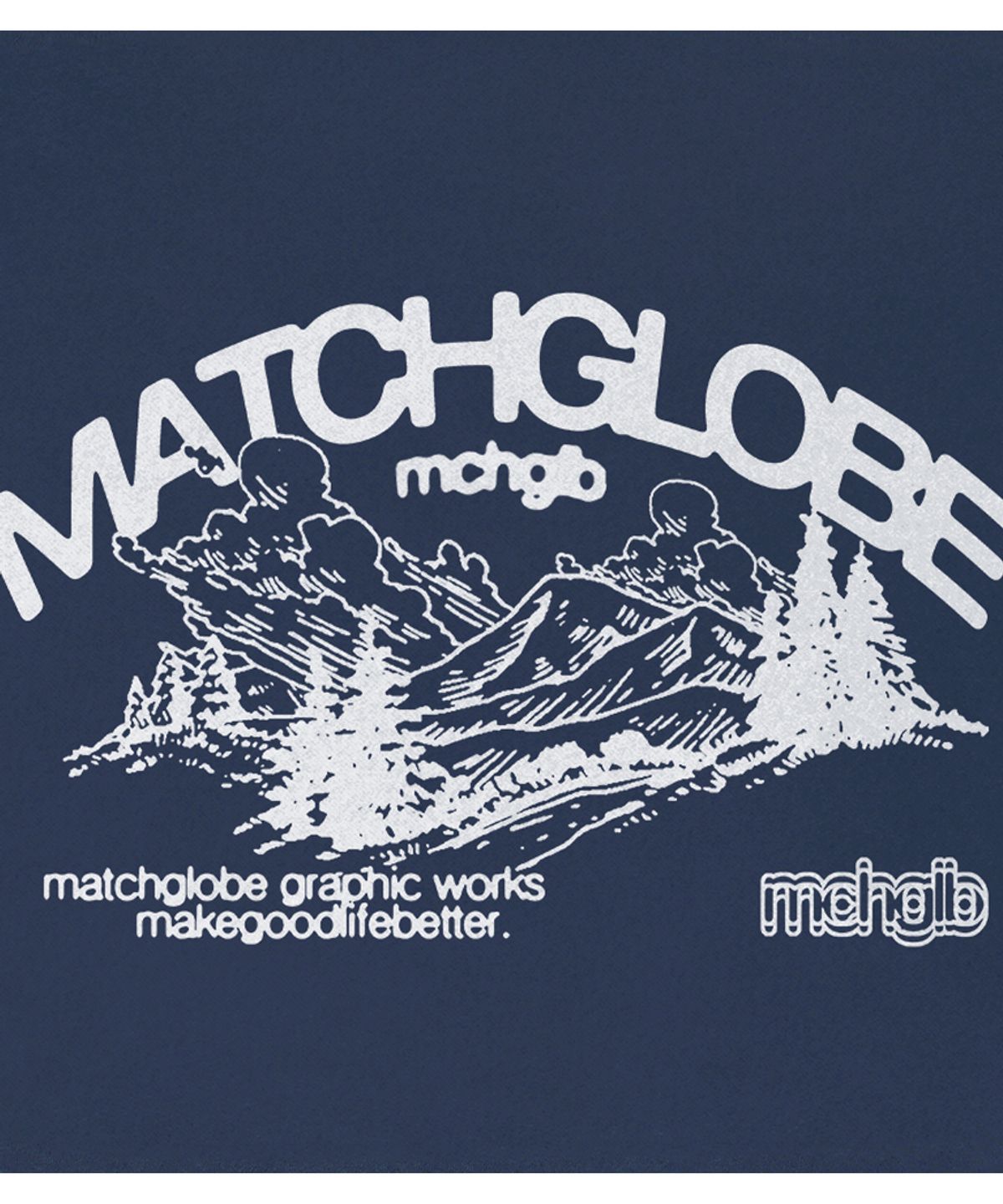매치글로브(MATCHGLOBE) 그린 마운틴 오버핏 티 (네이비)