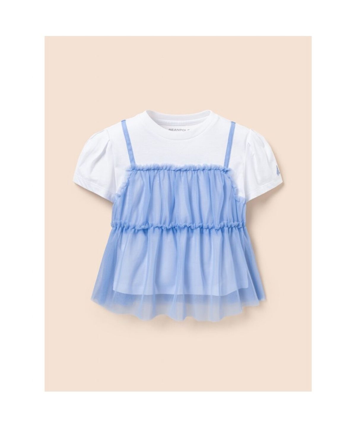 빈폴 키즈(BEANPOLE KIDS) [러블리 빙키 걸즈] 반소매 샤 뷔스티에 블라우스  스카이 블루 (BI5465G05Q)