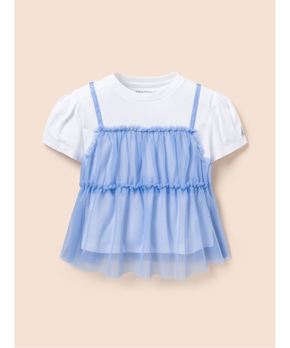 빈폴 키즈(BEANPOLE KIDS) [러블리 빙키 걸즈] 반소매 샤 뷔스티에 블라우스  스카이 블루 (BI5465G05Q)