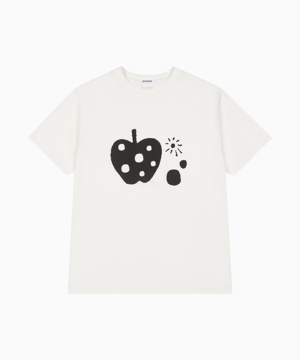 오헤시오(OHESHIO) APPLE DOT OVERFIT T-SHIRT, IVORY
