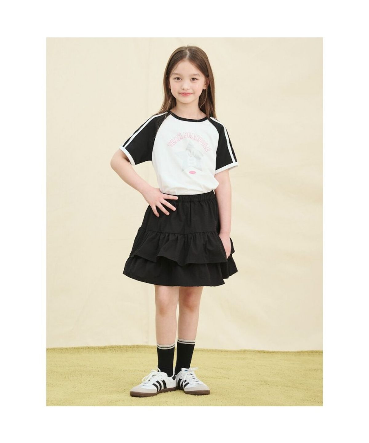 빈폴 키즈(BEANPOLE KIDS) 라글란 그래픽 포인트 투피스  블랙 (BI5471G055)