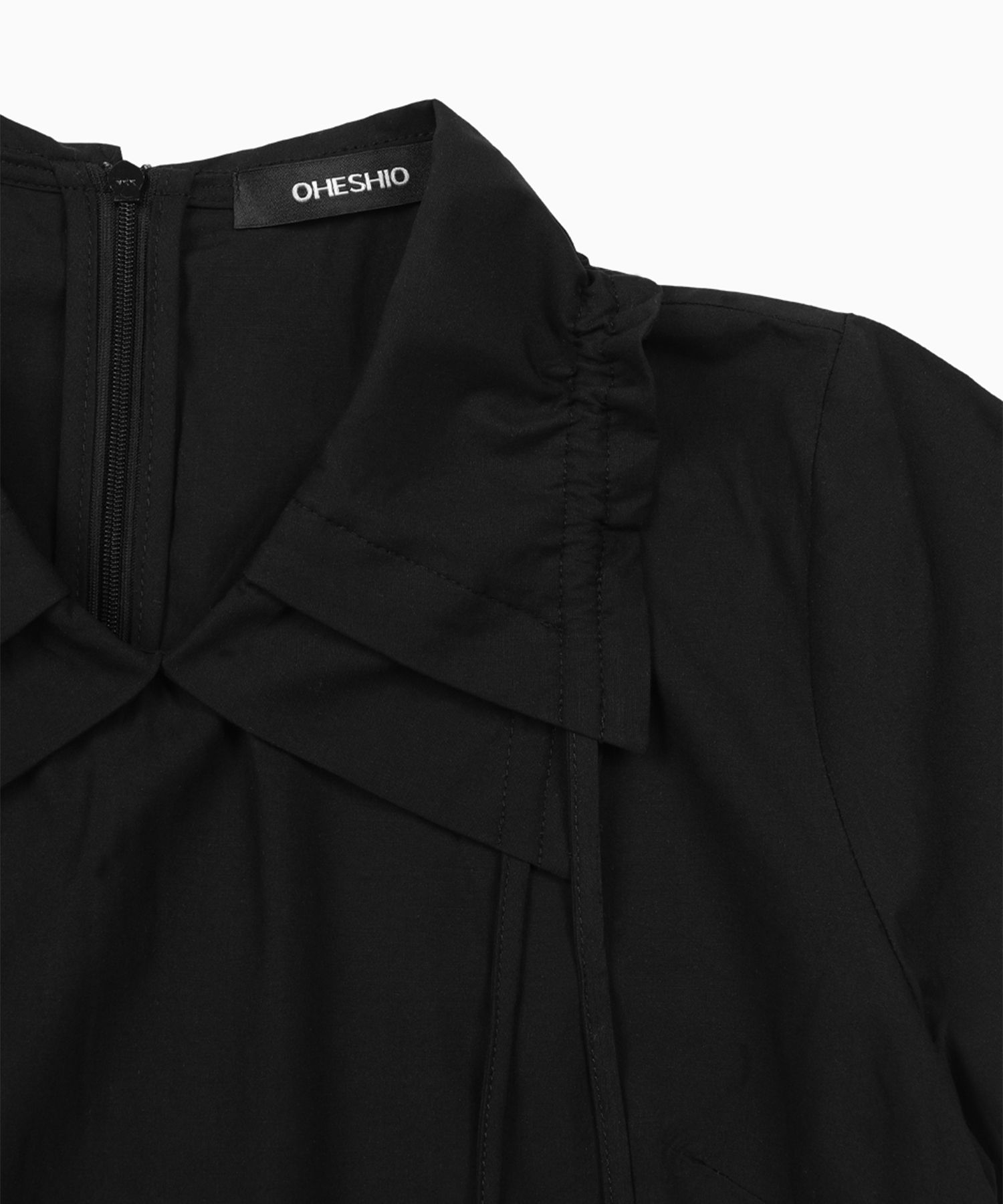 오헤시오(OHESHIO) SAILOR COLLAR FRILL BLOUSE, BLACK - 사이즈