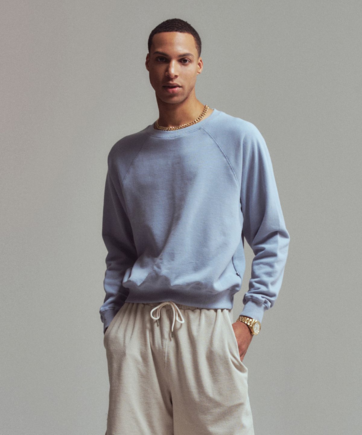 에르에르(ERER) [UN] Basic sweatshirt Sky Blue