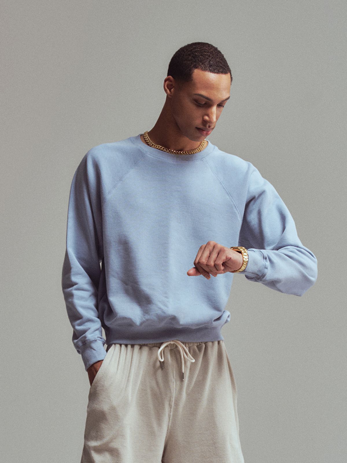 에르에르(ERER) [UN] Basic sweatshirt Sky Blue