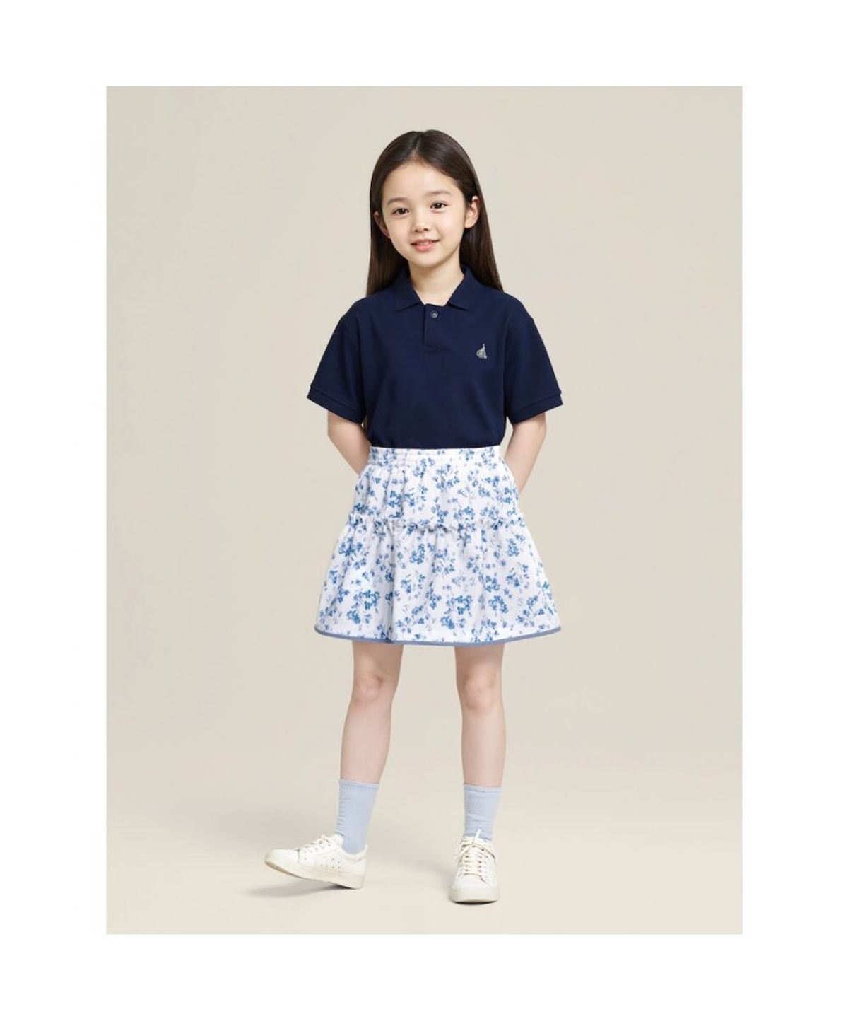 빈폴 키즈(BEANPOLE KIDS) [러블리 빙키 걸즈] 리버서블 플라워 포인트 스커트  스카이 블루 (BI5427G02Q)
