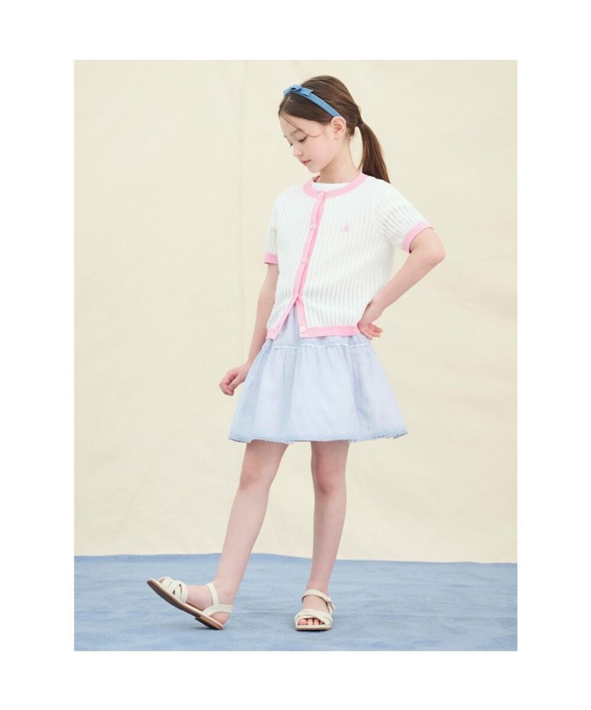 빈폴 키즈(BEANPOLE KIDS) [러블리 빙키 걸즈] 리버서블 플라워 포인트 스커트  스카이 블루 (BI5427G02Q)