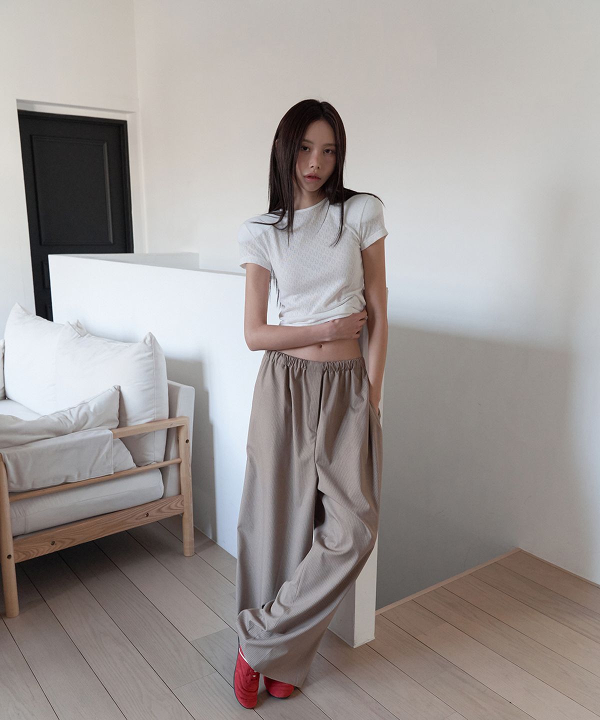 랑거(LANGER) vivienne punching padded t-shirt (4Color)