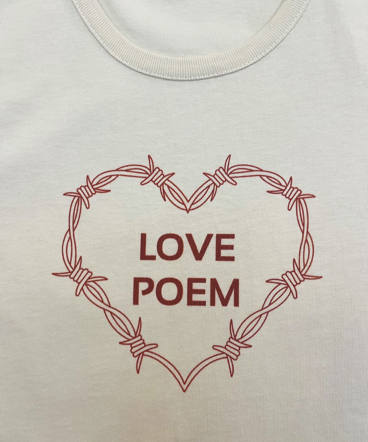 오픈타입(OPENTYPE) Barbed Wire Heart T Shirt (CREAM)