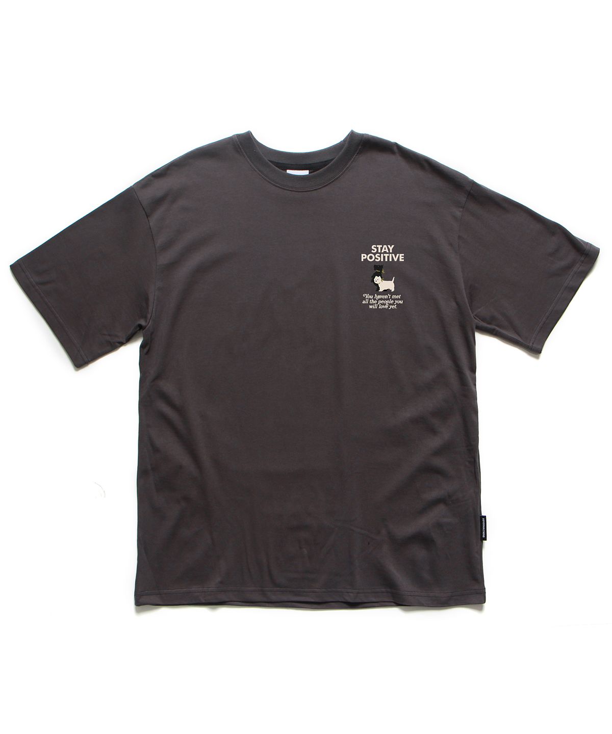앱놀머씽(ABNORMALTHING) 포지티브 티셔츠 블랙 (POSITIVE T-SHIRT BLACK)