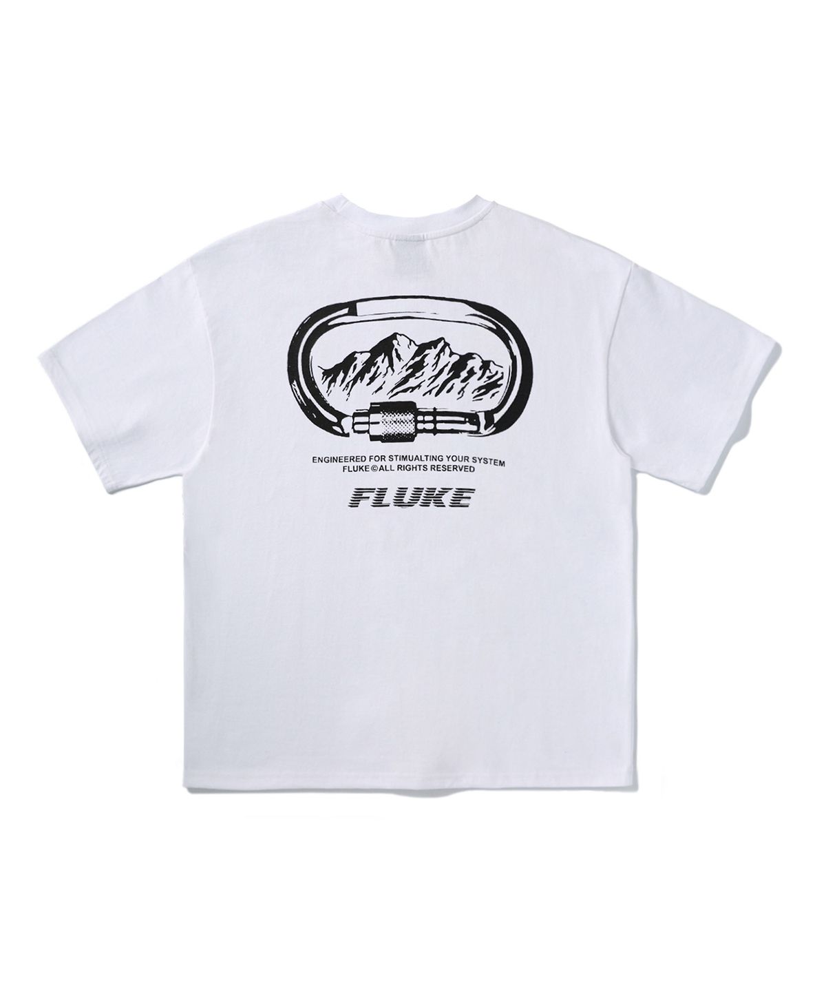 플루크(FLUKE) 카라비너 피그먼트 반팔 티셔츠  화이트 FST744