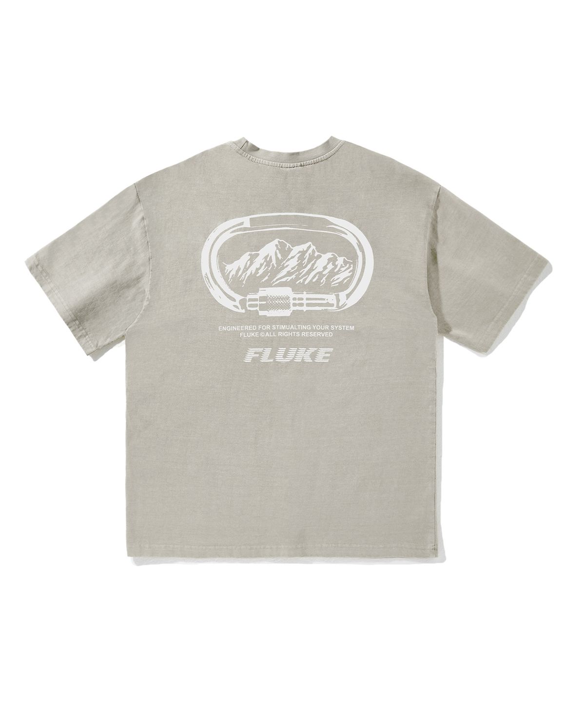 플루크(FLUKE) 카라비너 피그먼트 반팔 티셔츠  베이지 FST744