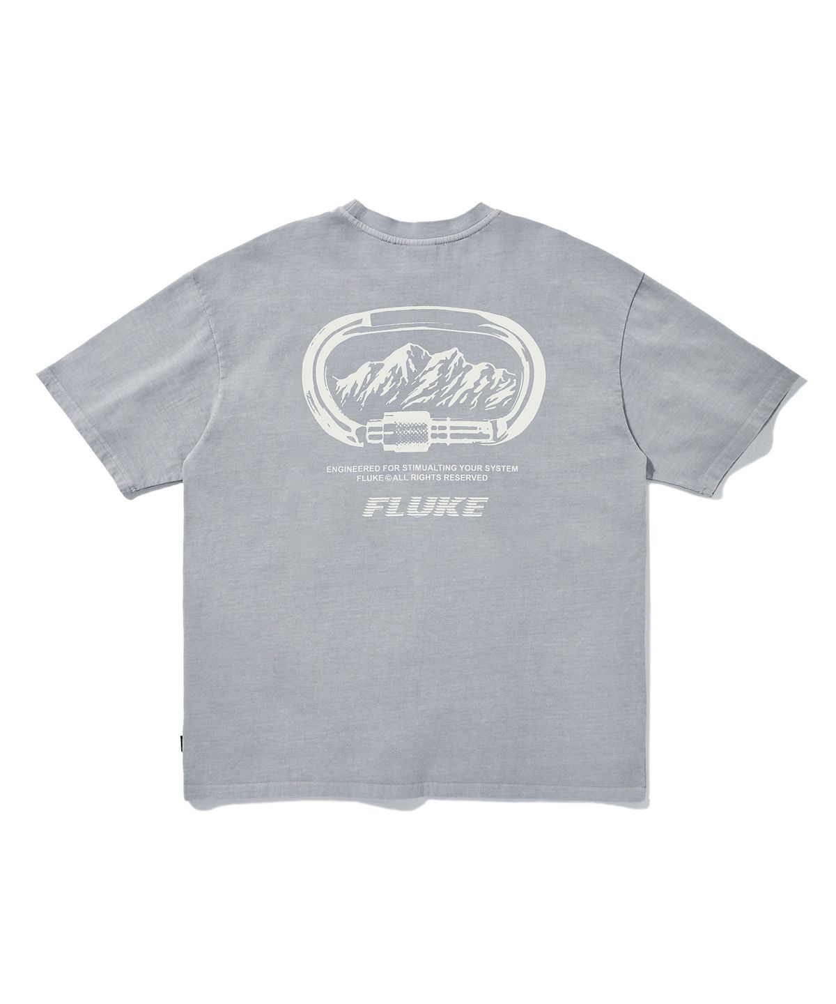 플루크(FLUKE) 카라비너 피그먼트 반팔 티셔츠  라이트그레이 FST744