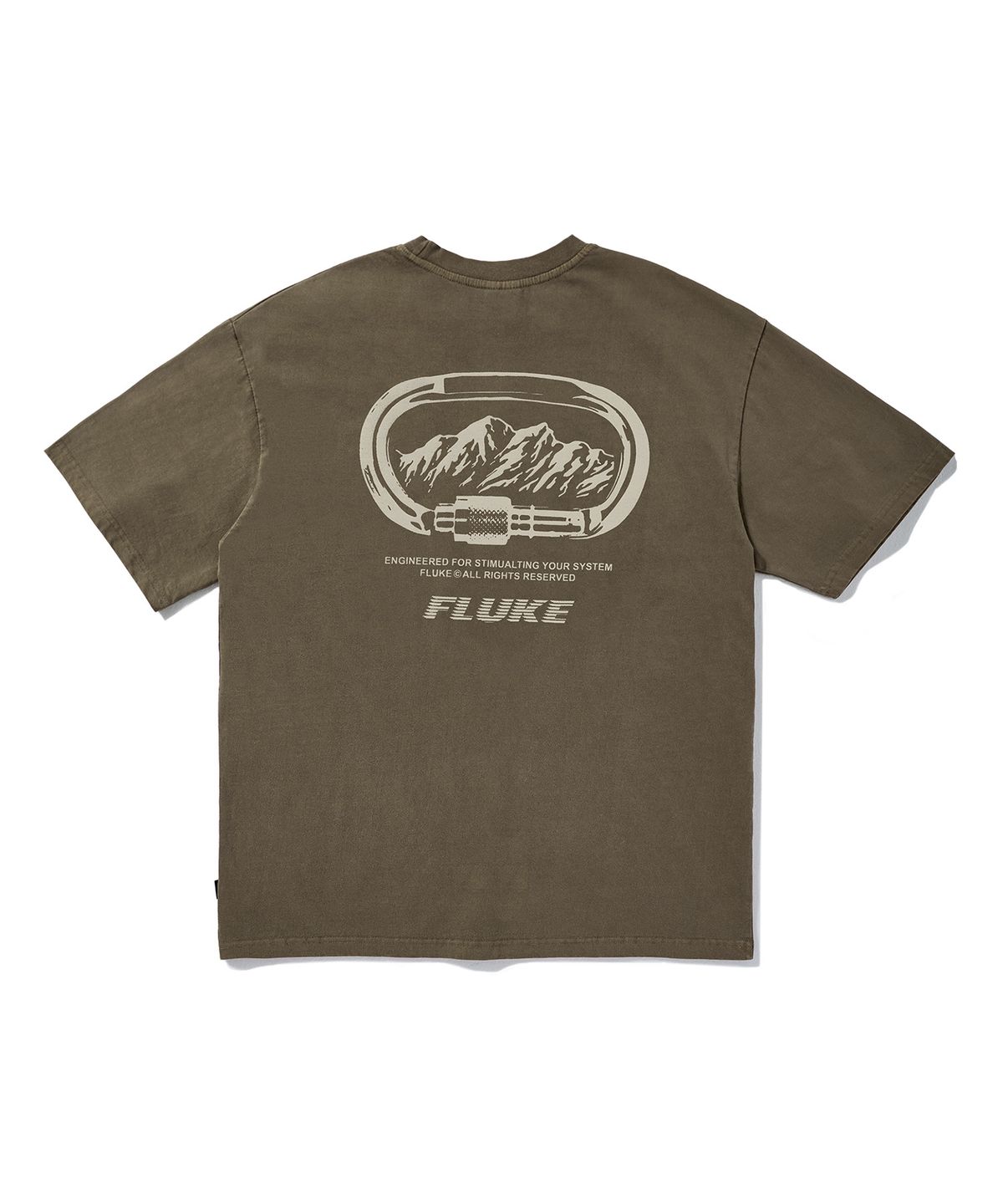 플루크(FLUKE) 카라비너 피그먼트 반팔 티셔츠  브라운 FST744