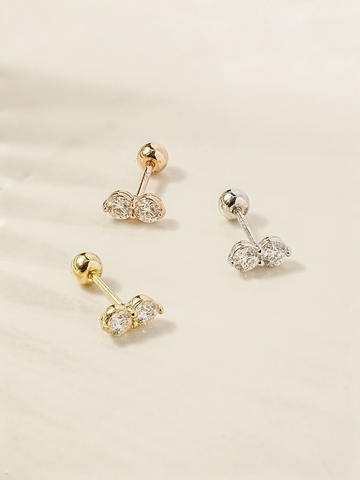 미니멀피어싱(MINIMALPIERCING) 14K 모이사나이트 다이아 투웨이 피어싱 귀걸이