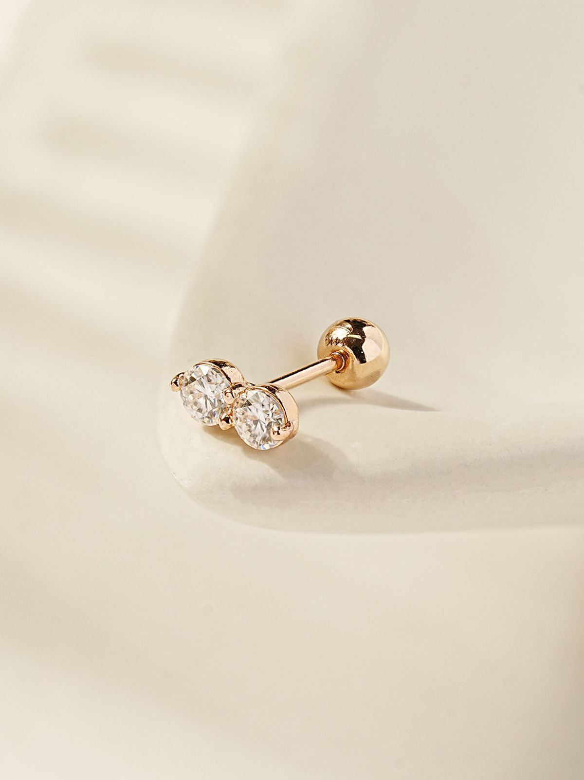 미니멀피어싱(MINIMALPIERCING) 14K 모이사나이트 다이아 투웨이 피어싱 귀걸이