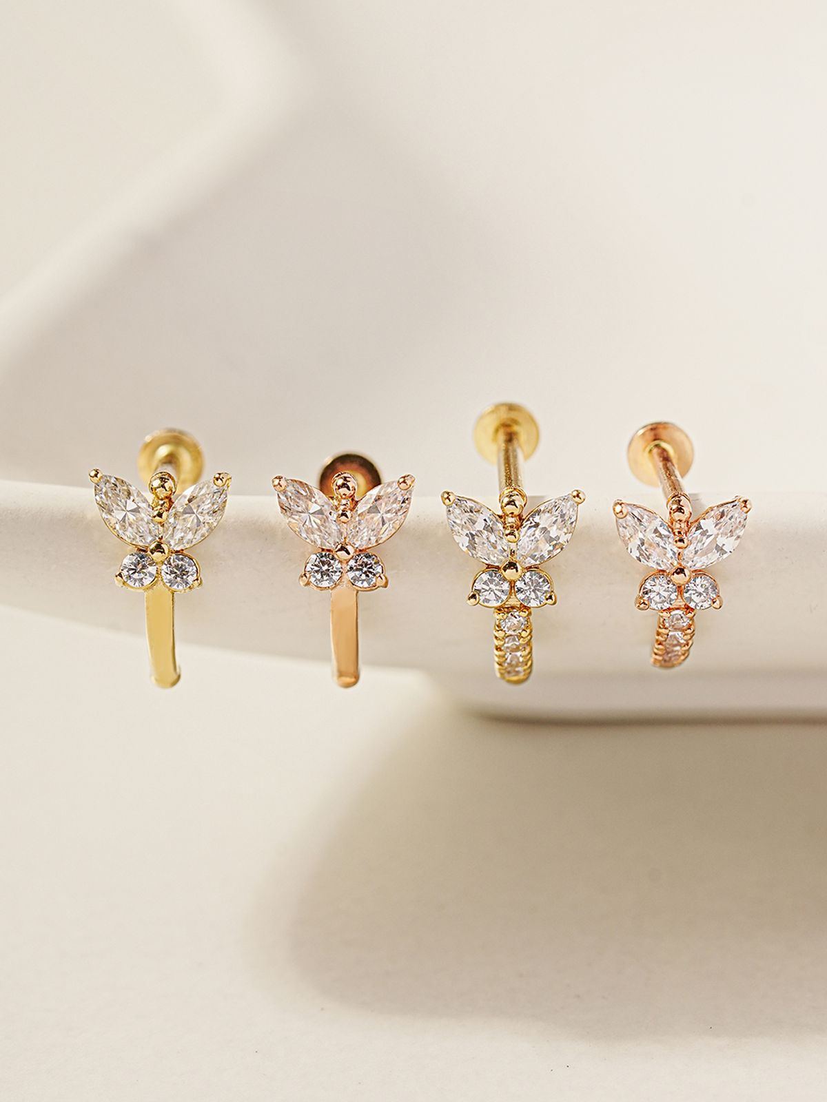 미니멀피어싱(MINIMALPIERCING) 14K 인터널 나비 하프 링 라블렛 피어싱