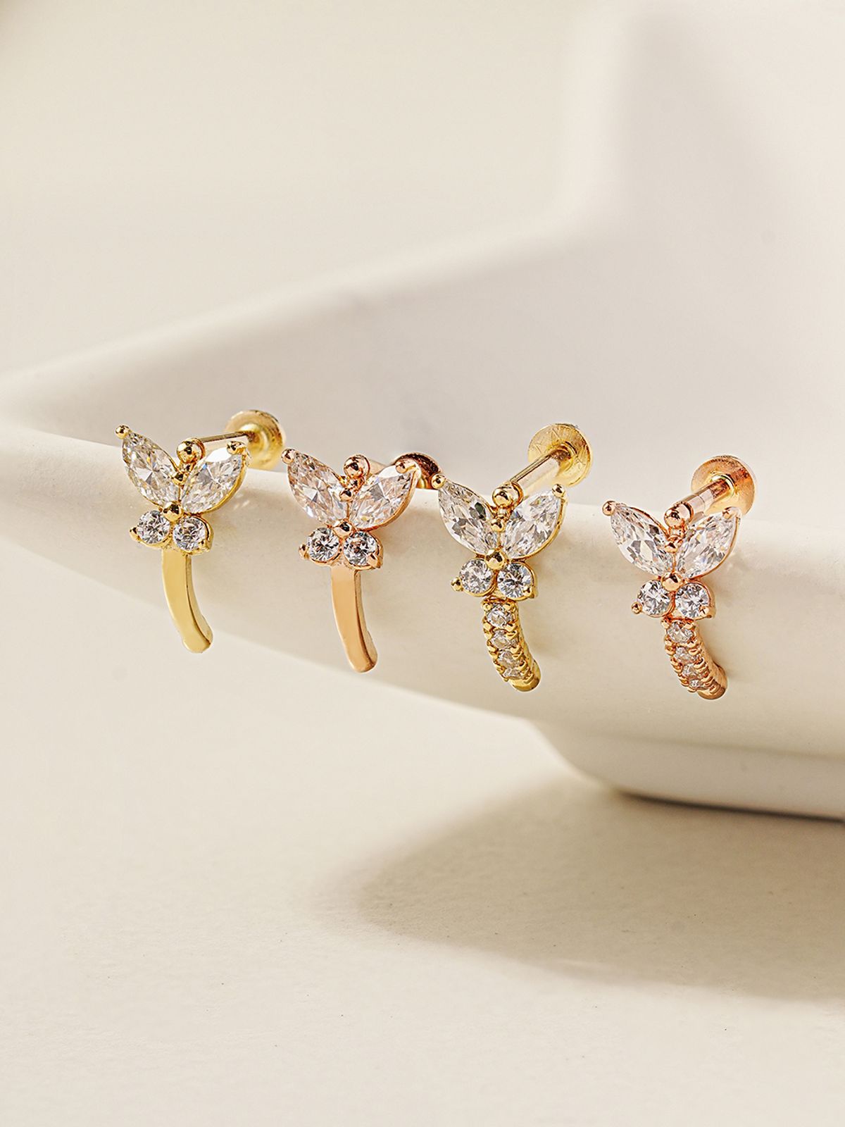 미니멀피어싱(MINIMALPIERCING) 14K 인터널 나비 하프 링 라블렛 피어싱