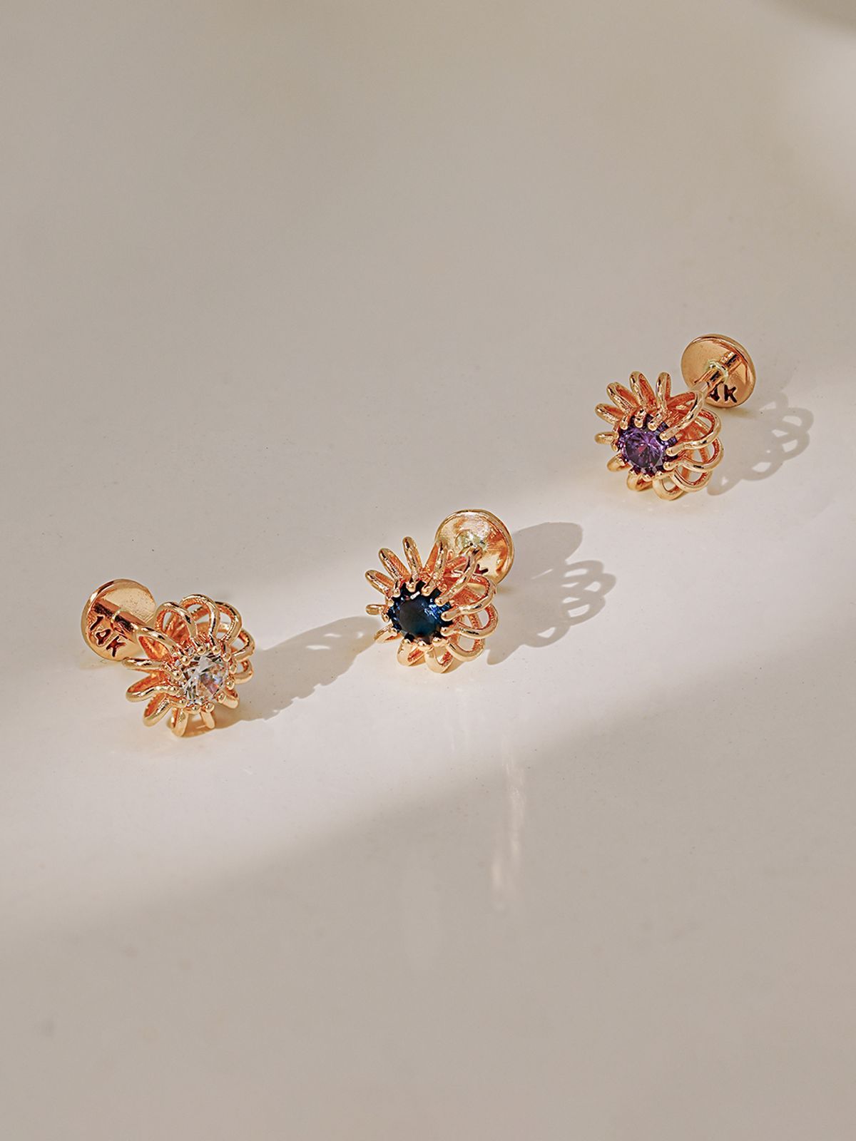 미니멀피어싱(MINIMALPIERCING) 14K 허리케인 큐빅 라블렛 피어싱