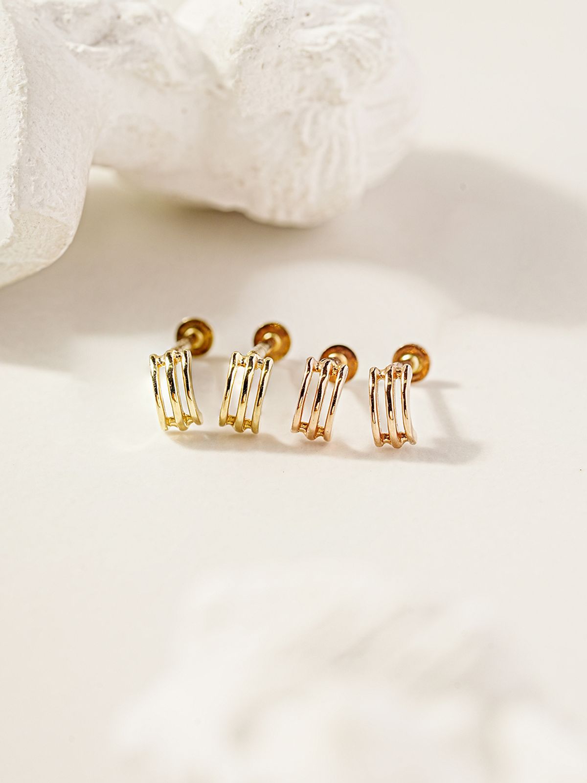 미니멀피어싱(MINIMALPIERCING) 14K 인터널 미니미 세줄 링 라블렛 피어싱