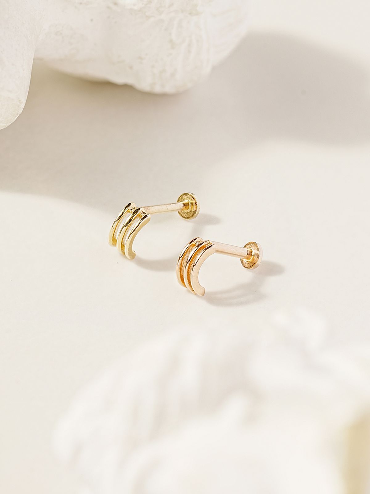 미니멀피어싱(MINIMALPIERCING) 14K 인터널 미니미 세줄 링 라블렛 피어싱