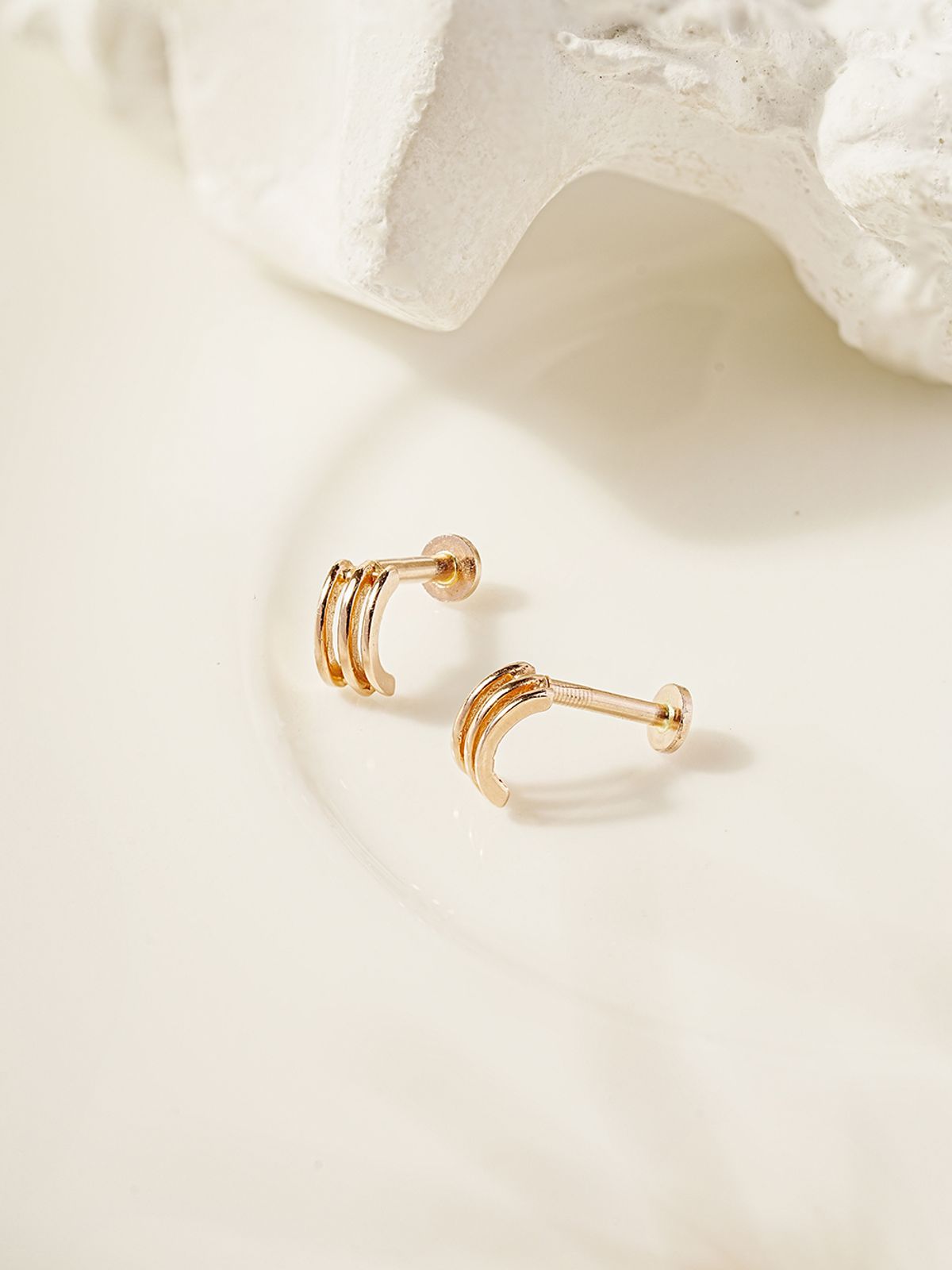 미니멀피어싱(MINIMALPIERCING) 14K 인터널 미니미 세줄 링 라블렛 피어싱