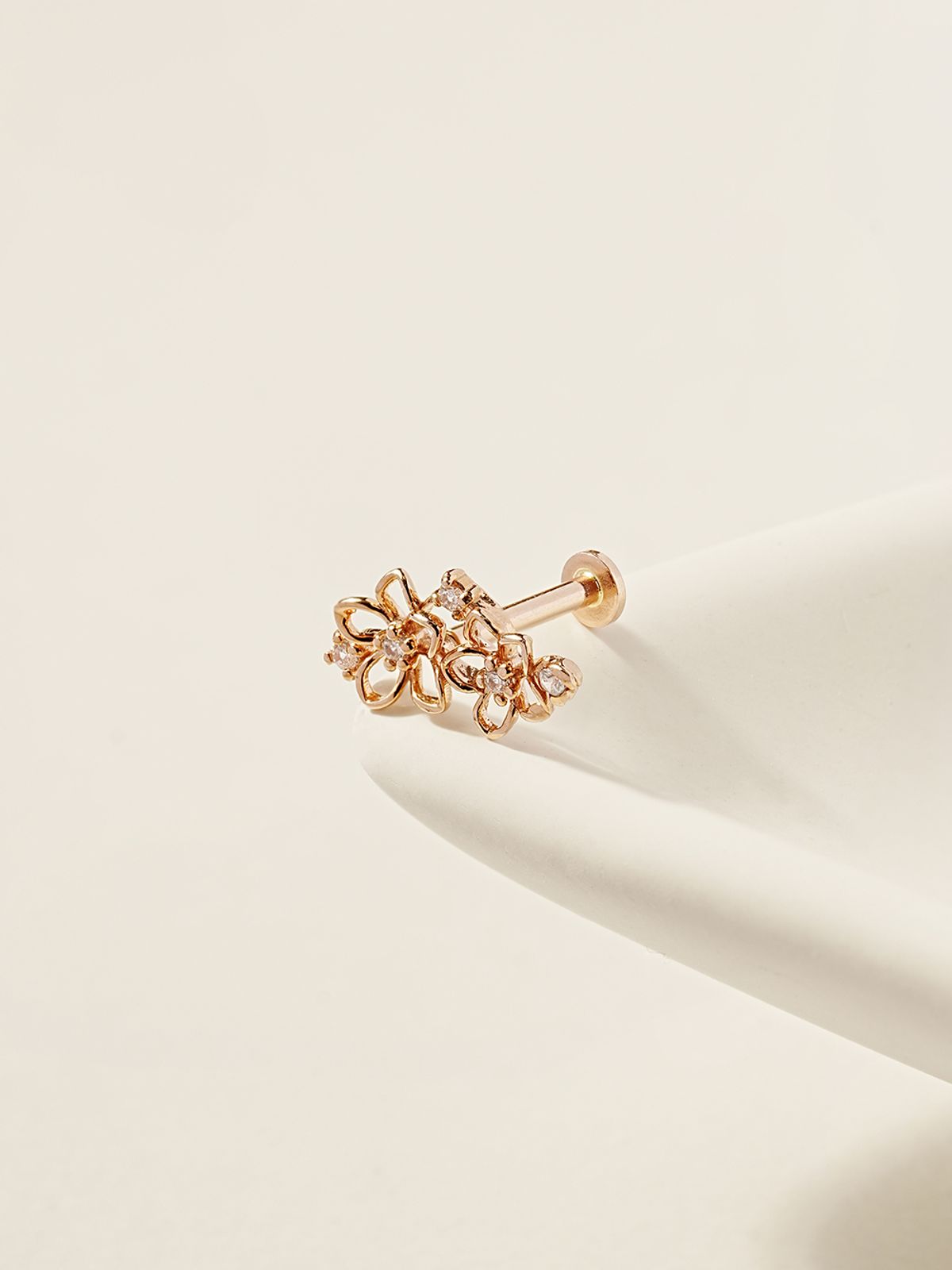 미니멀피어싱(MINIMALPIERCING) 14K 인터널 트윈 플라워 라블렛 피어싱