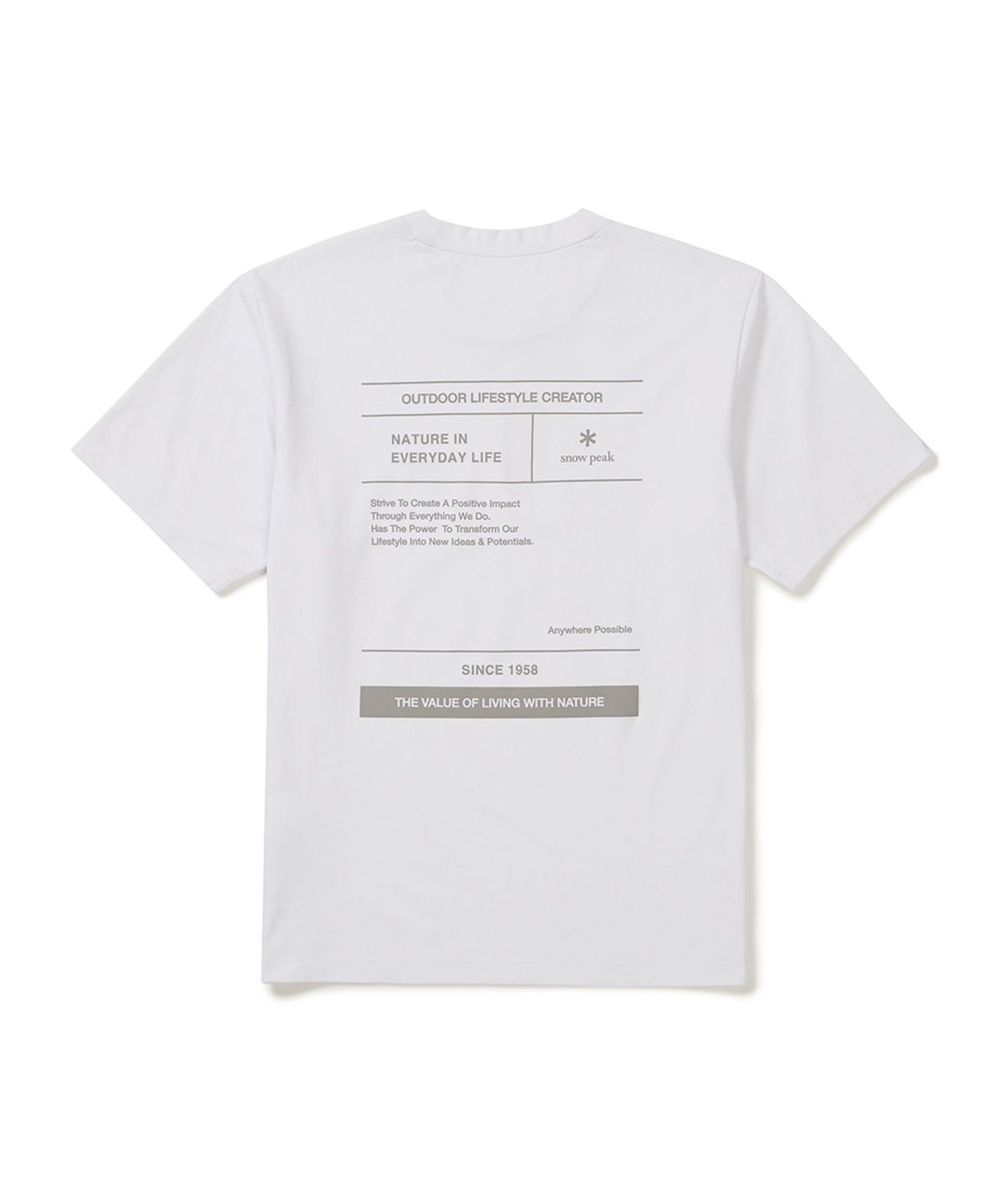 스노우피크 어패럴(SNOWPEAK APPAREL) 퀵드라이 리플렉티브 반팔 티셔츠 (S25MMTTS18) White