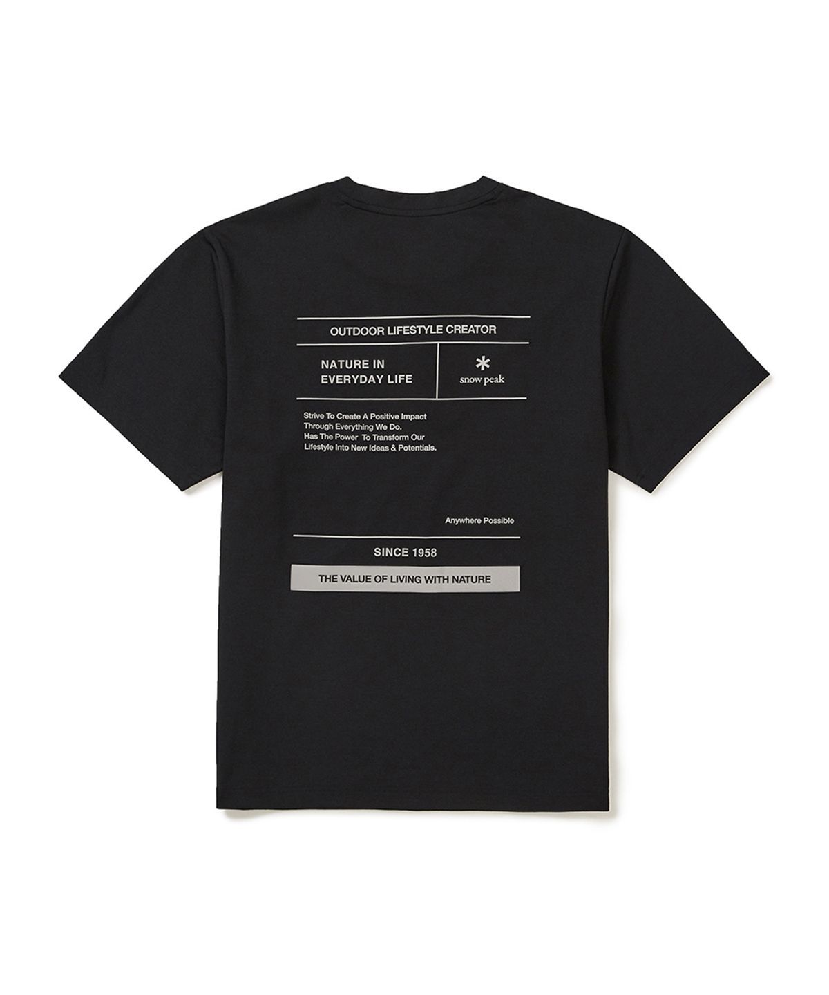 스노우피크 어패럴(SNOWPEAK APPAREL) 퀵드라이 리플렉티브 반팔 티셔츠 (S25MMTTS18) Black