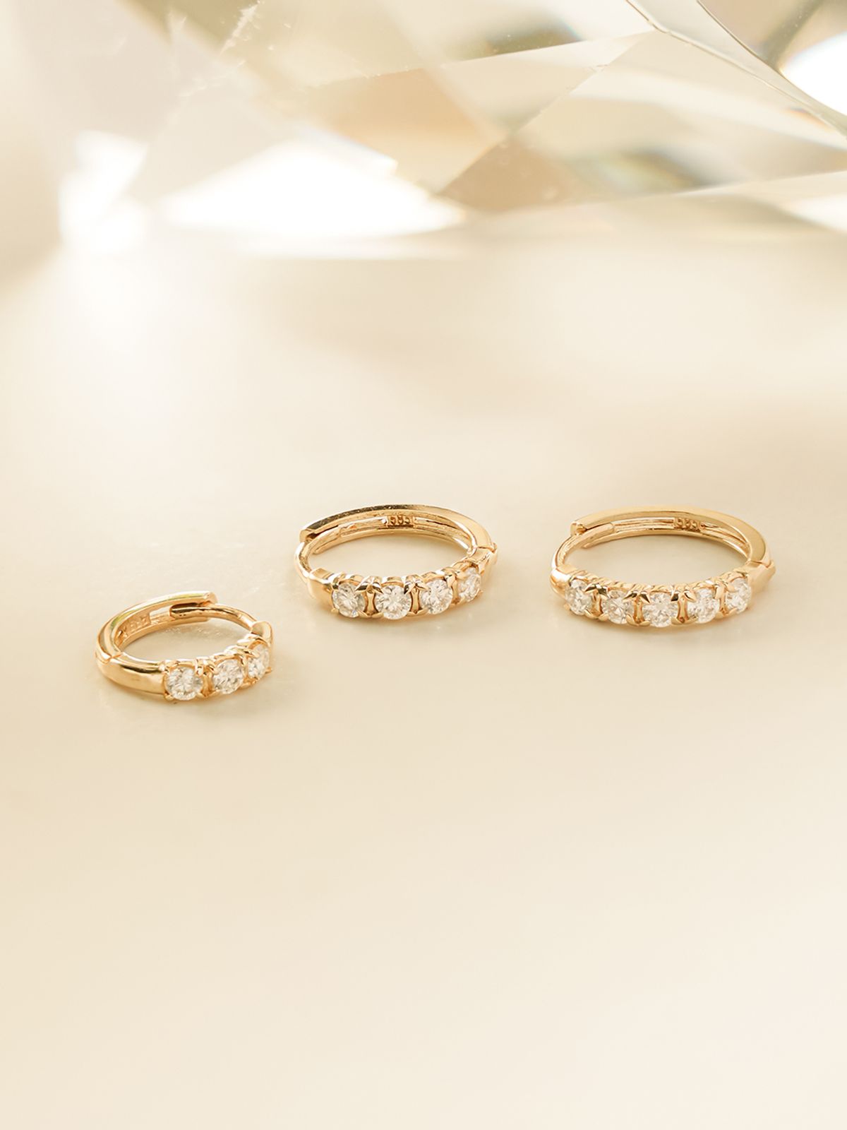 미니멀피어싱(MINIMALPIERCING) 14K 18K 모이사나이트 다이아 원터치 링 귀걸이