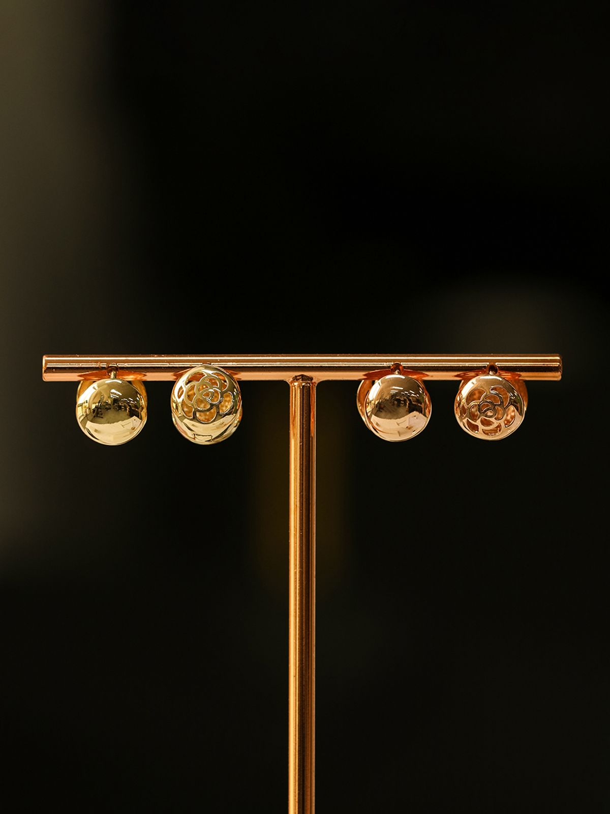 미니멀피어싱(MINIMALPIERCING) 14K 18K 볼륨 로즈 콩 볼 원터치 링 귀걸이