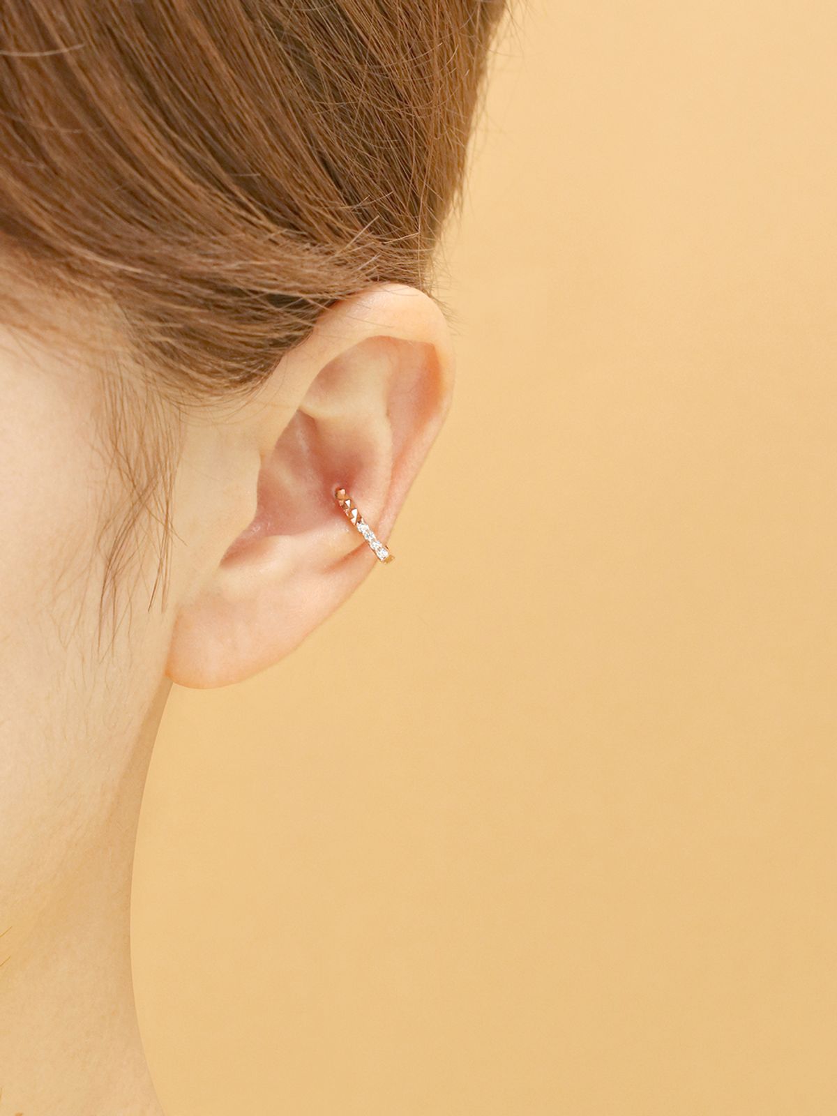 미니멀피어싱(MINIMALPIERCING) 14K 18K 오각 심플 큐빅 원터치 링 귀걸이