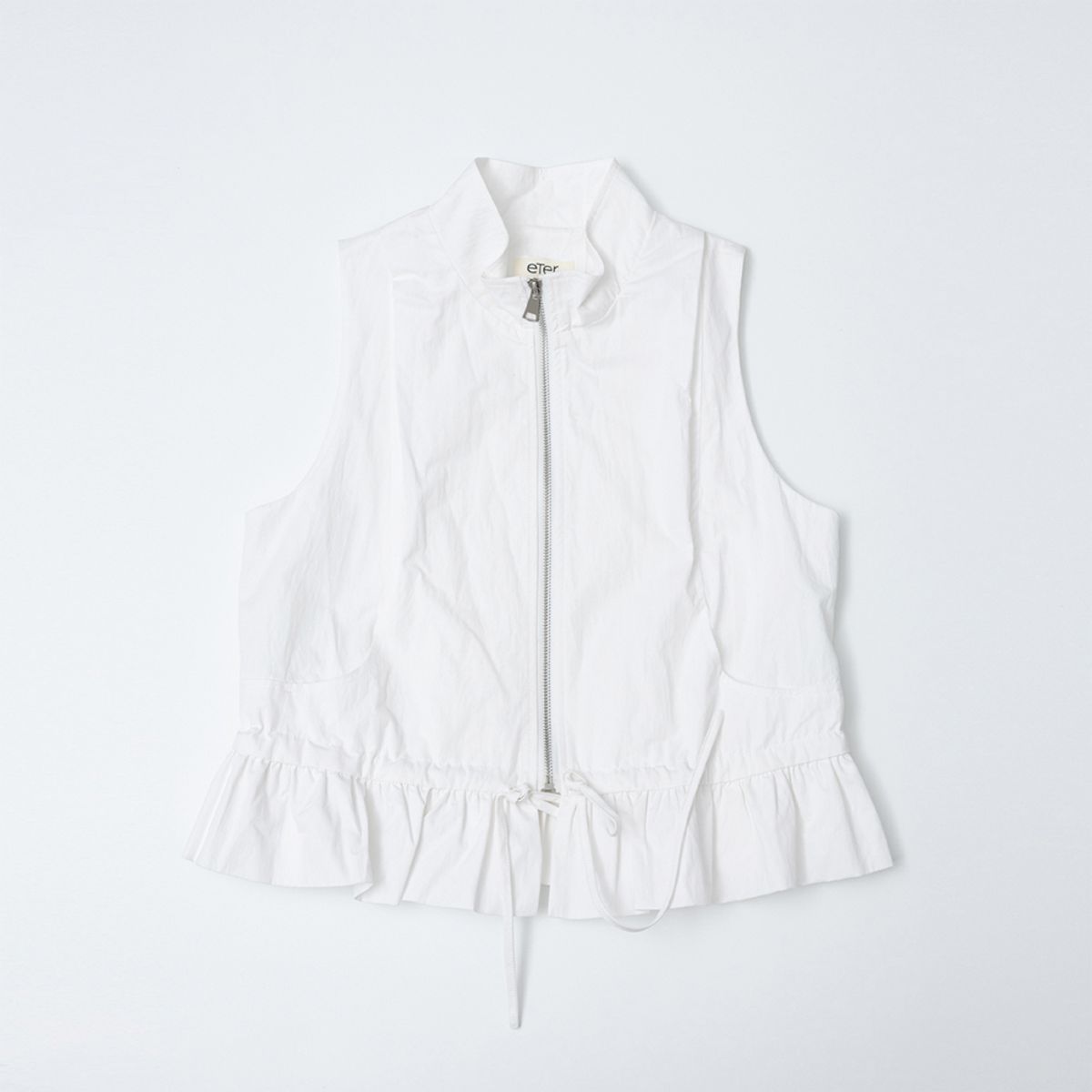 던드롭(DUNDROP) DD_Zipper sleeveless vest_WHITE