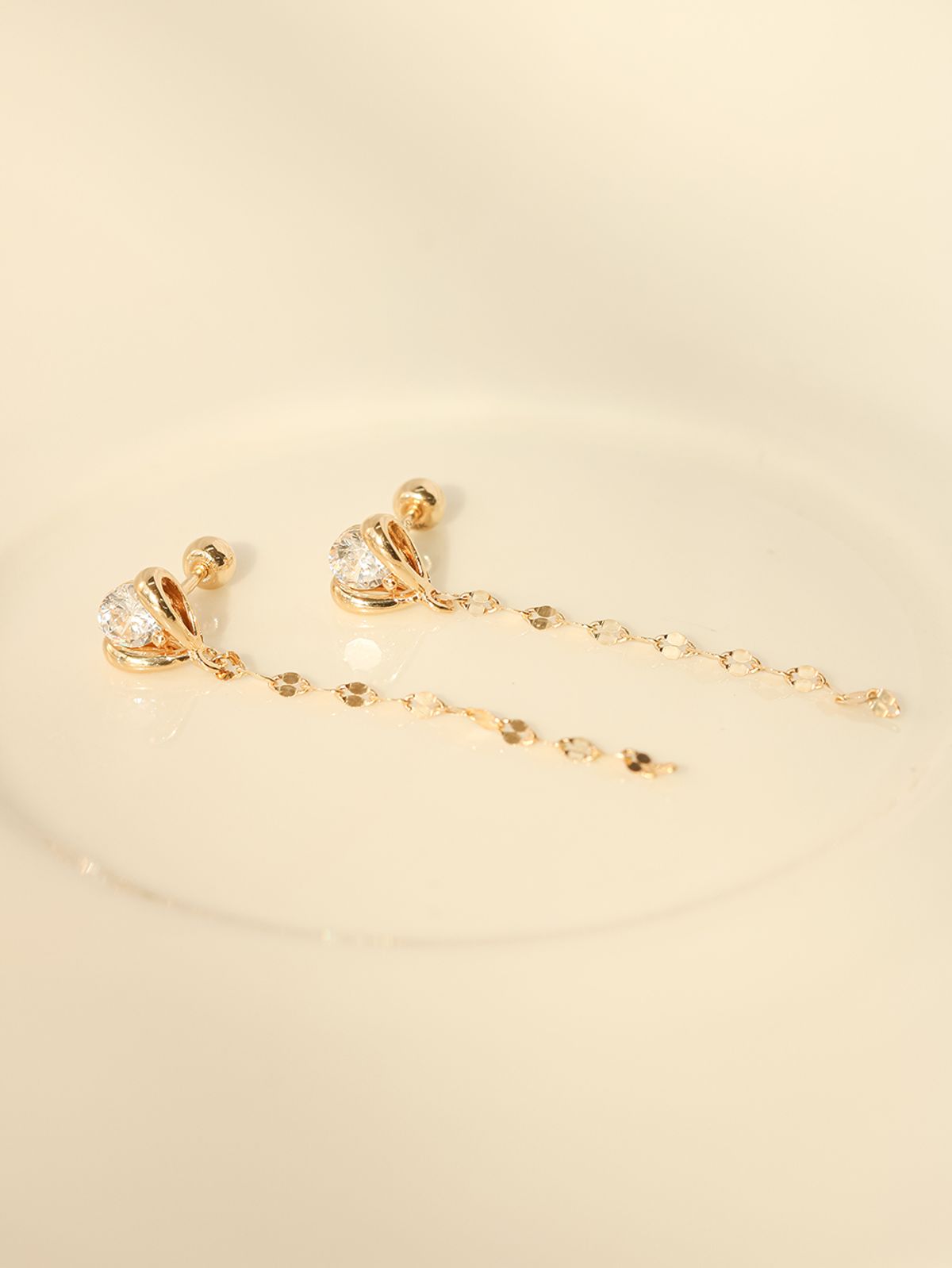 미니멀피어싱(MINIMALPIERCING) 14K 튤립 롱체인 드롭 피어싱 귀걸이