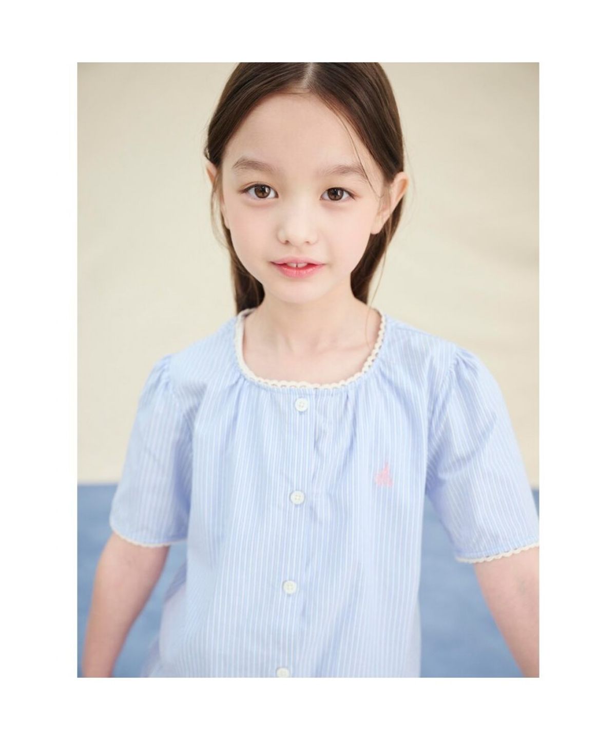 빈폴 키즈(BEANPOLE KIDS) 여아 클래식 스트라이프 상하 세트  스카이 블루 (BI5465G02Q)