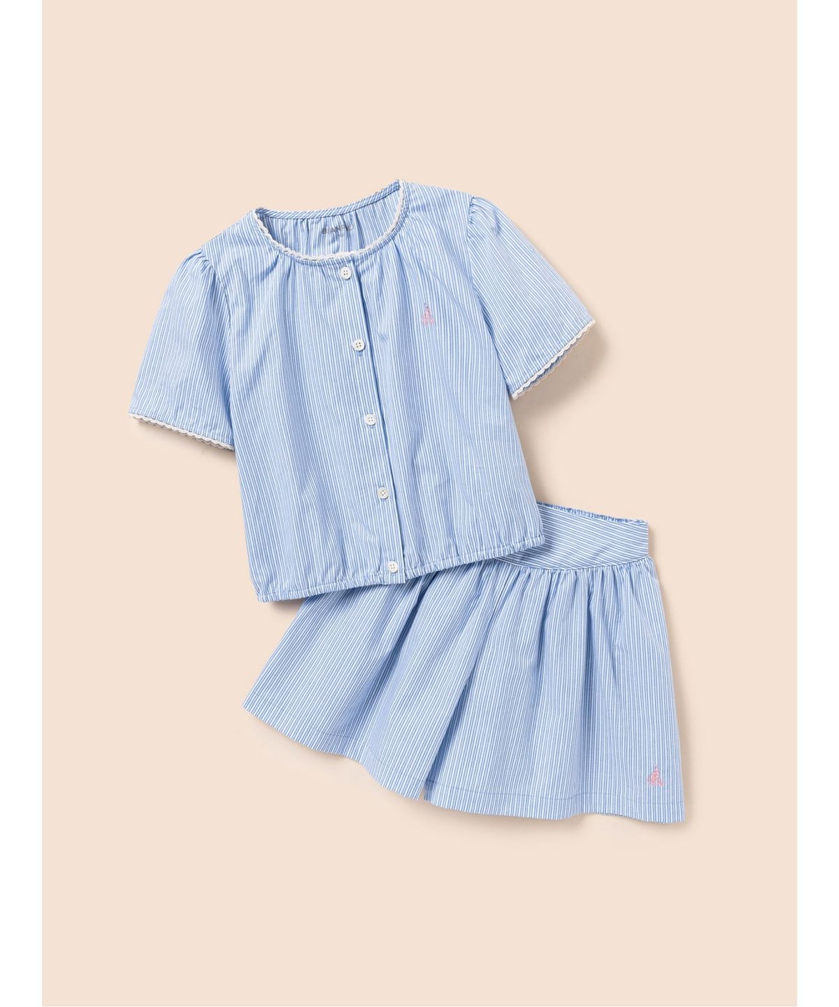 빈폴 키즈(BEANPOLE KIDS) 여아 클래식 스트라이프 상하 세트  스카이 블루 (BI5465G02Q)