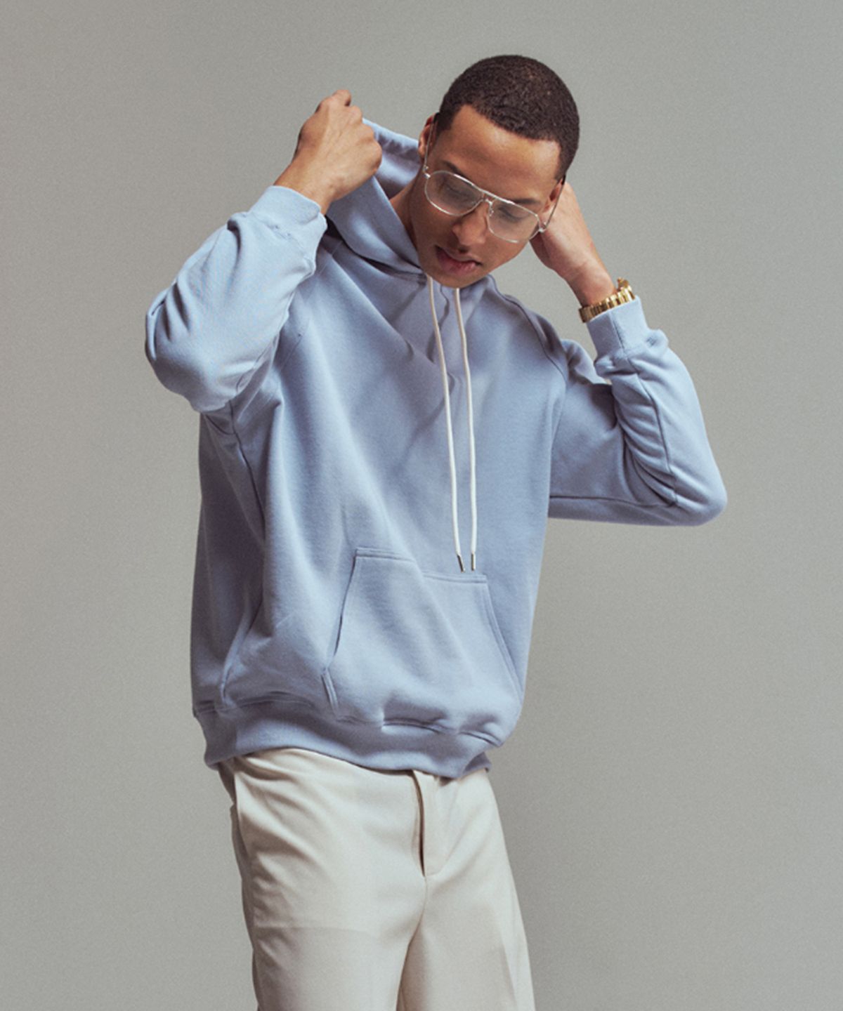 에르에르(ERER) [UN] Basic hoodie Sky blue