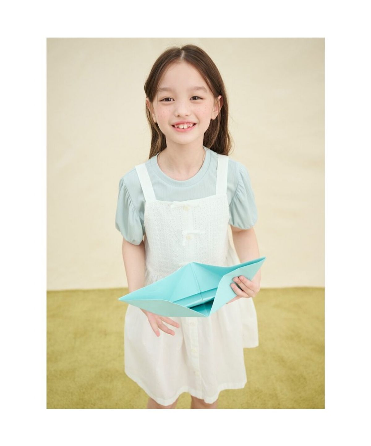 빈폴 키즈(BEANPOLE KIDS) 아일렛 레이어드 민소매 원피스  아이보리 (BI5471G030)