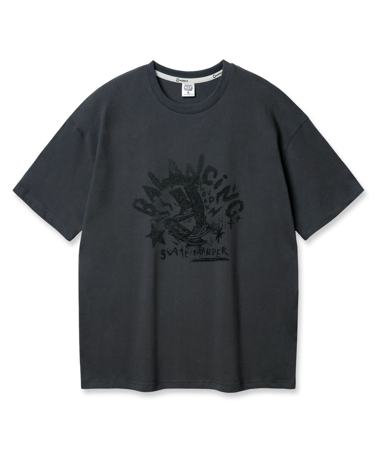앨빈클로(ALVINCLO) SKATE HARDER 오버핏 반팔티 AST4749 (3 COLOR)