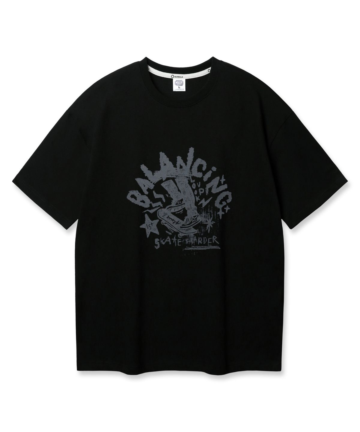 앨빈클로(ALVINCLO) SKATE HARDER 오버핏 반팔티 AST4749 (3 COLOR)