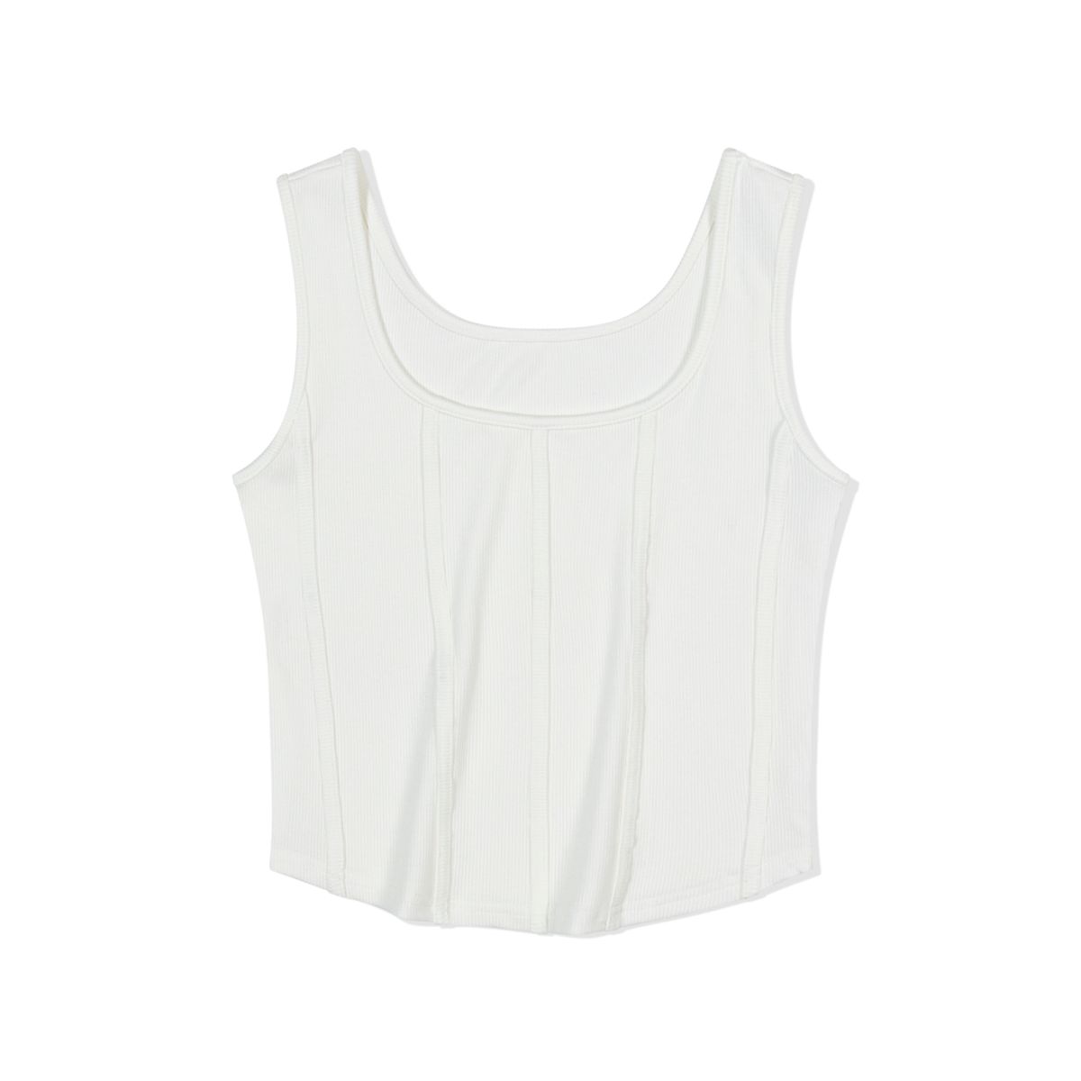모아(MOAA) Shaped & Ribbed Top sleeveless (WHITE)