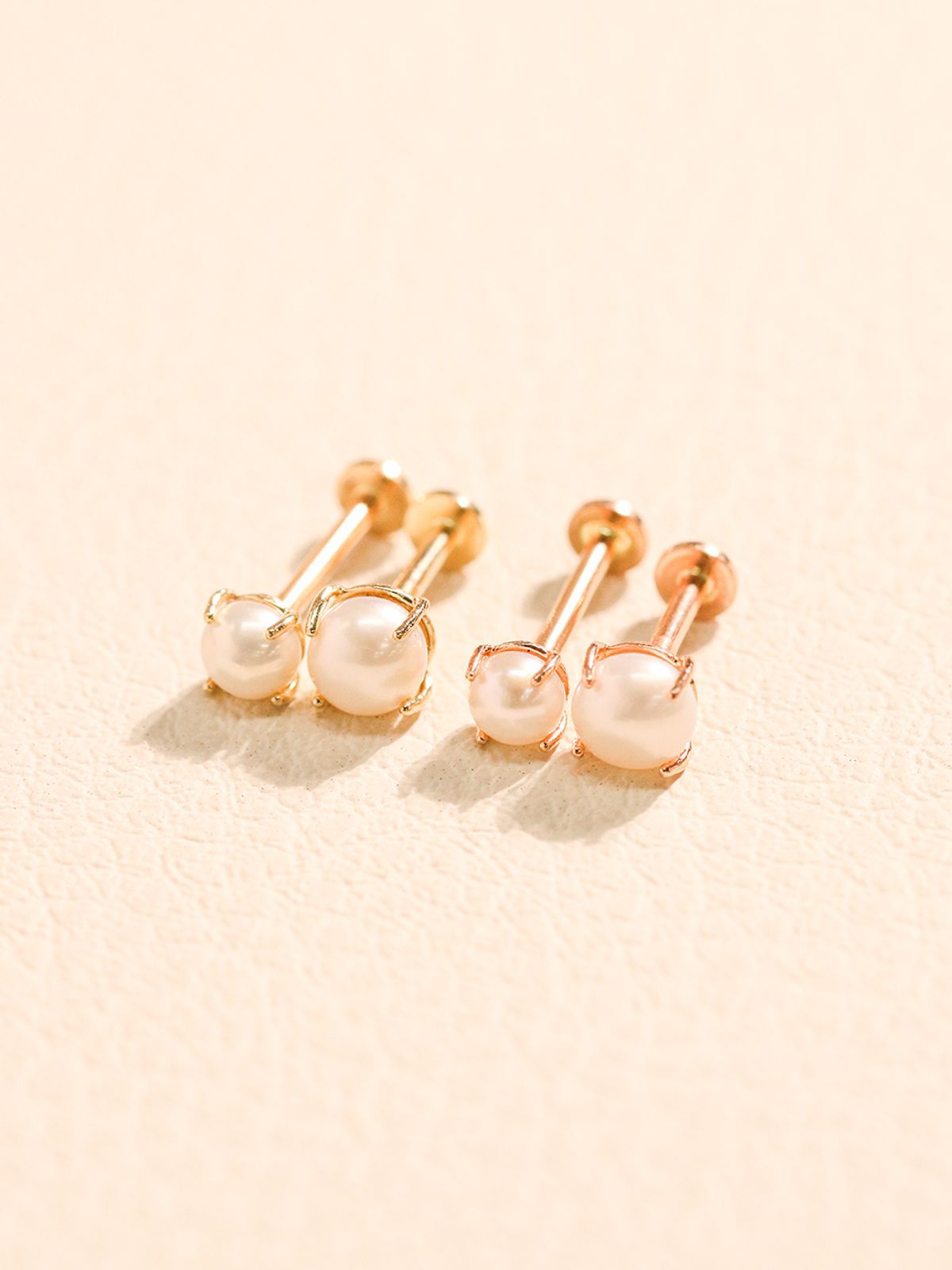 미니멀피어싱(MINIMALPIERCING) 14K 인터널 네발 납작 담수진주 라블렛 피어싱
