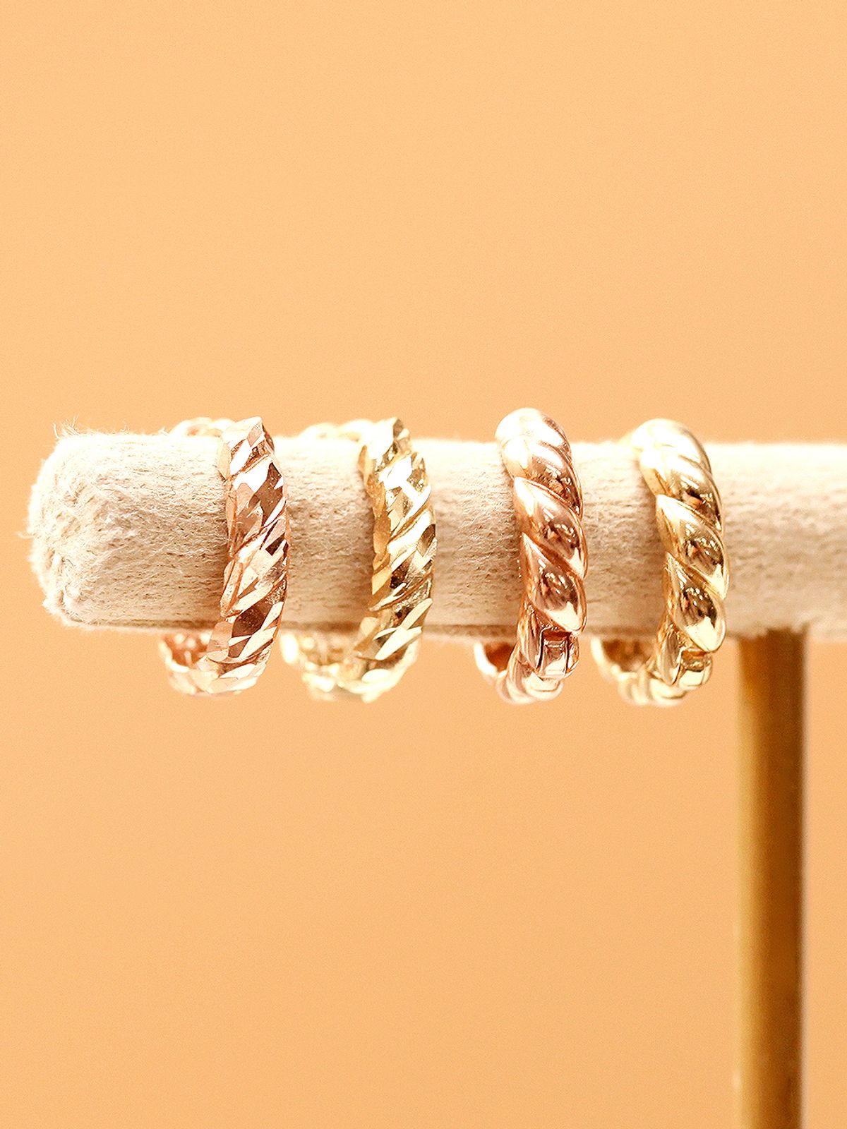 미니멀피어싱(MINIMALPIERCING) 14K 18K 꽈배기 꼬임 컷팅 링 피어싱 귀걸이