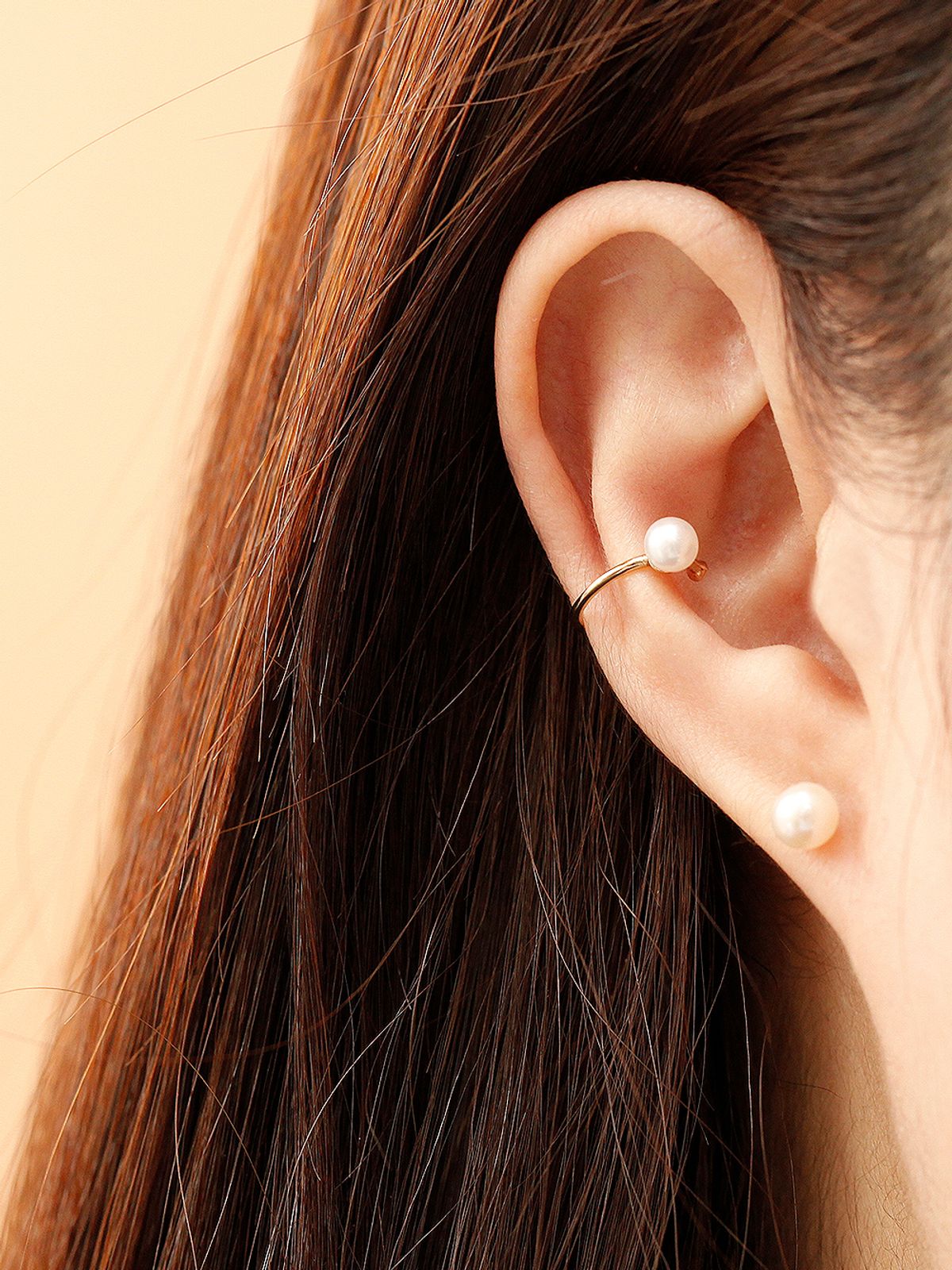 미니멀피어싱(MINIMALPIERCING) 14K 담수 진주 슬림 이너컨츠 이어커프 귀찌