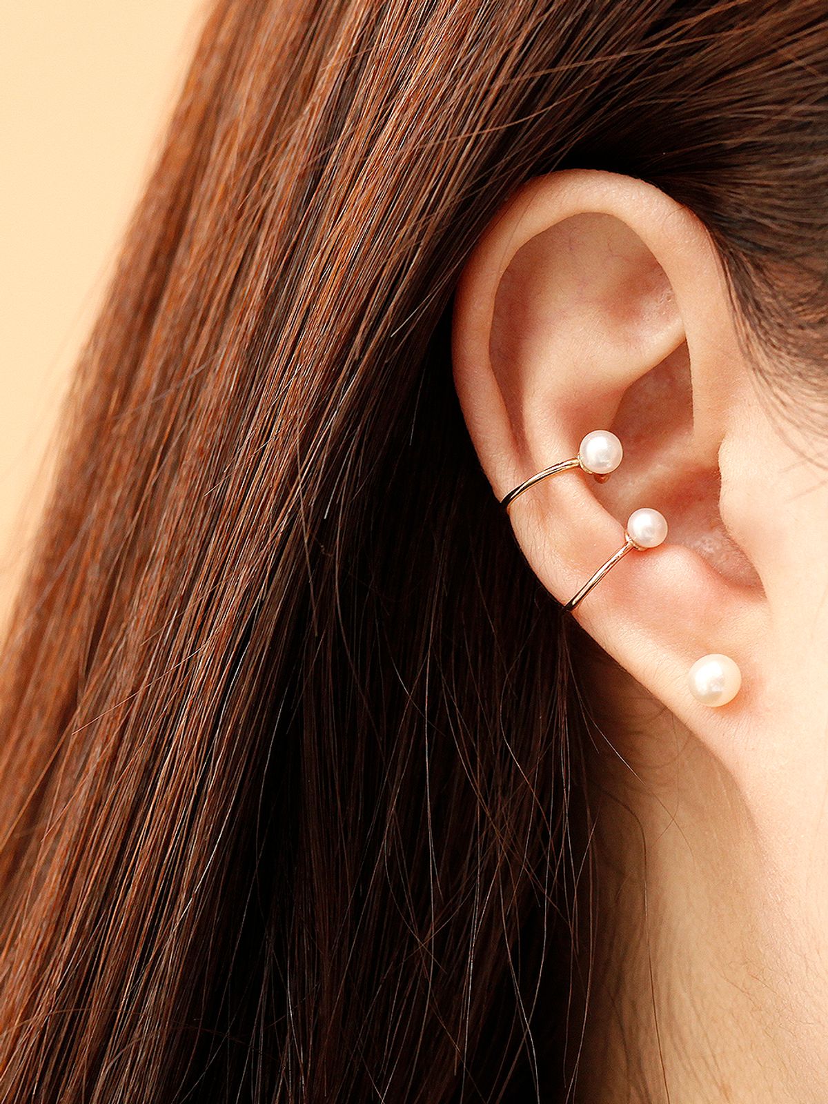 미니멀피어싱(MINIMALPIERCING) 14K 담수 진주 슬림 이너컨츠 이어커프 귀찌
